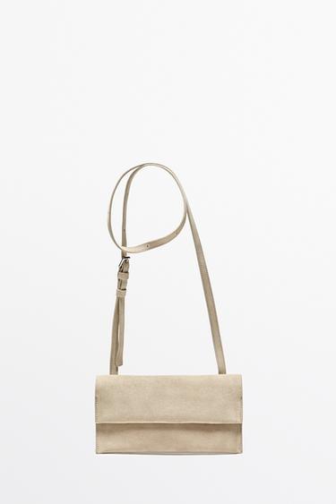 Suede crossbody bag — Ecru 2