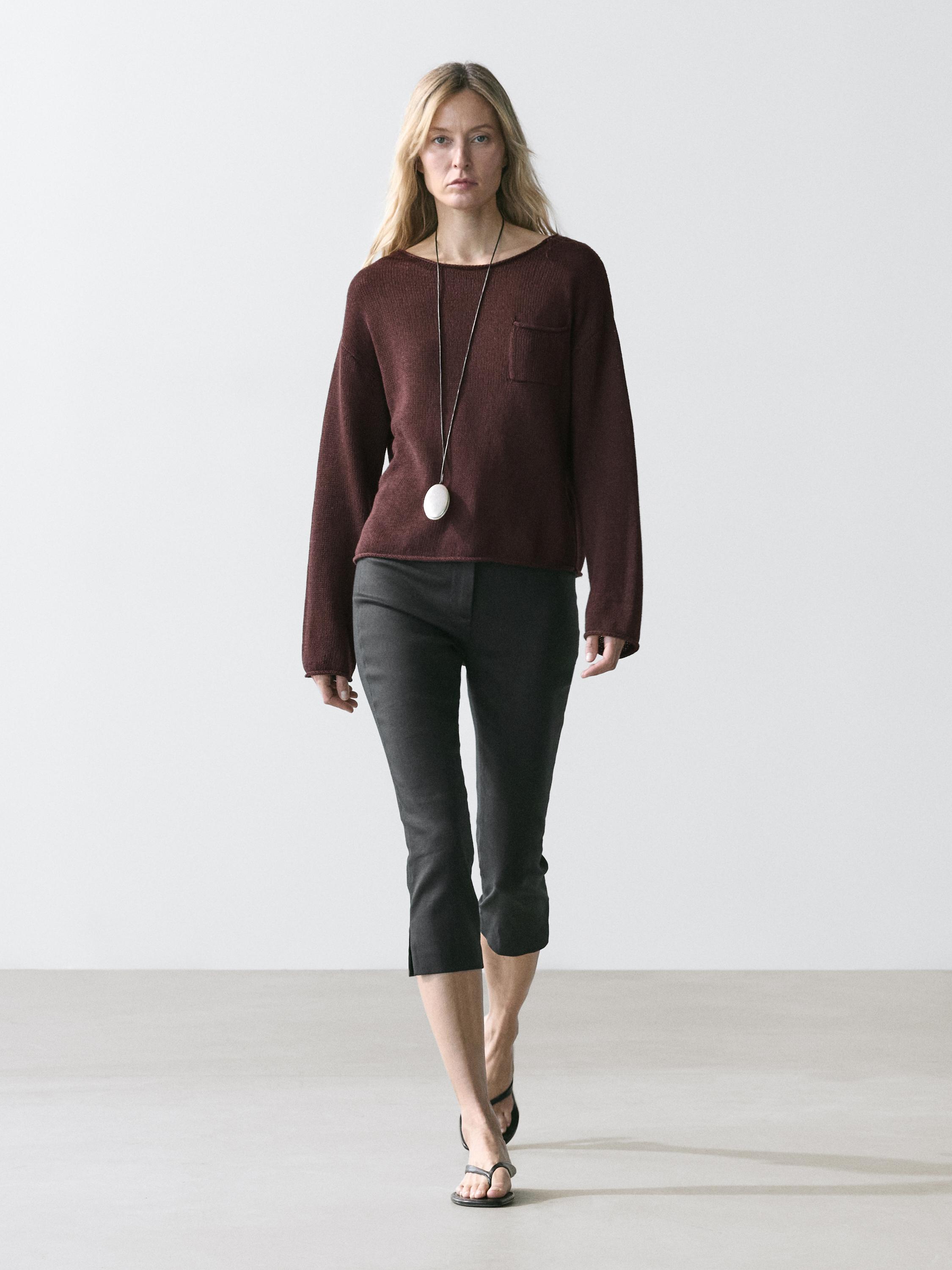 Jersey punto detalle bolsillo algodón lino