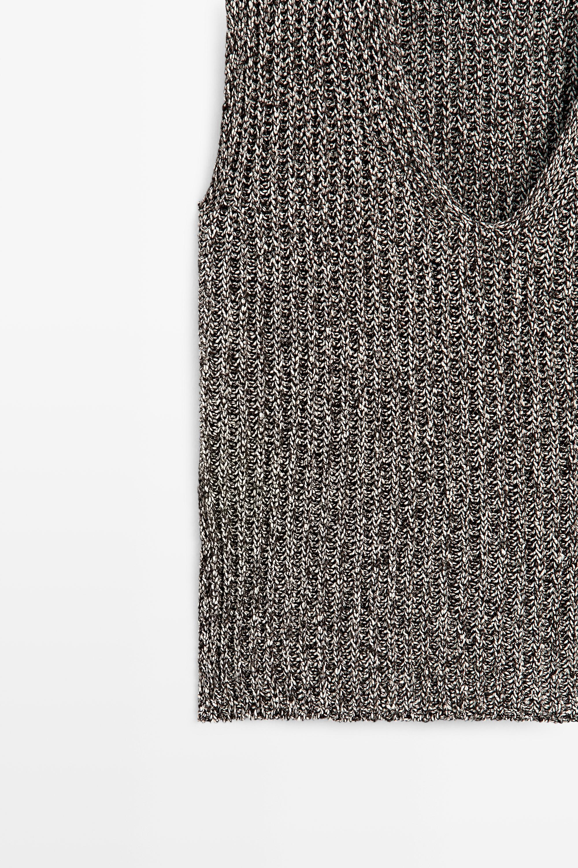 Cotton blend heathered knit top — ANTHRACITE GREY