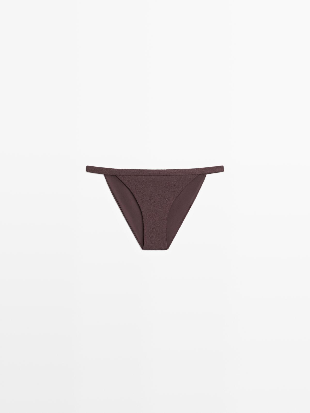 Massimo Dutti - Dames - Bikinibroekje Met Structuur - Bruin - M
