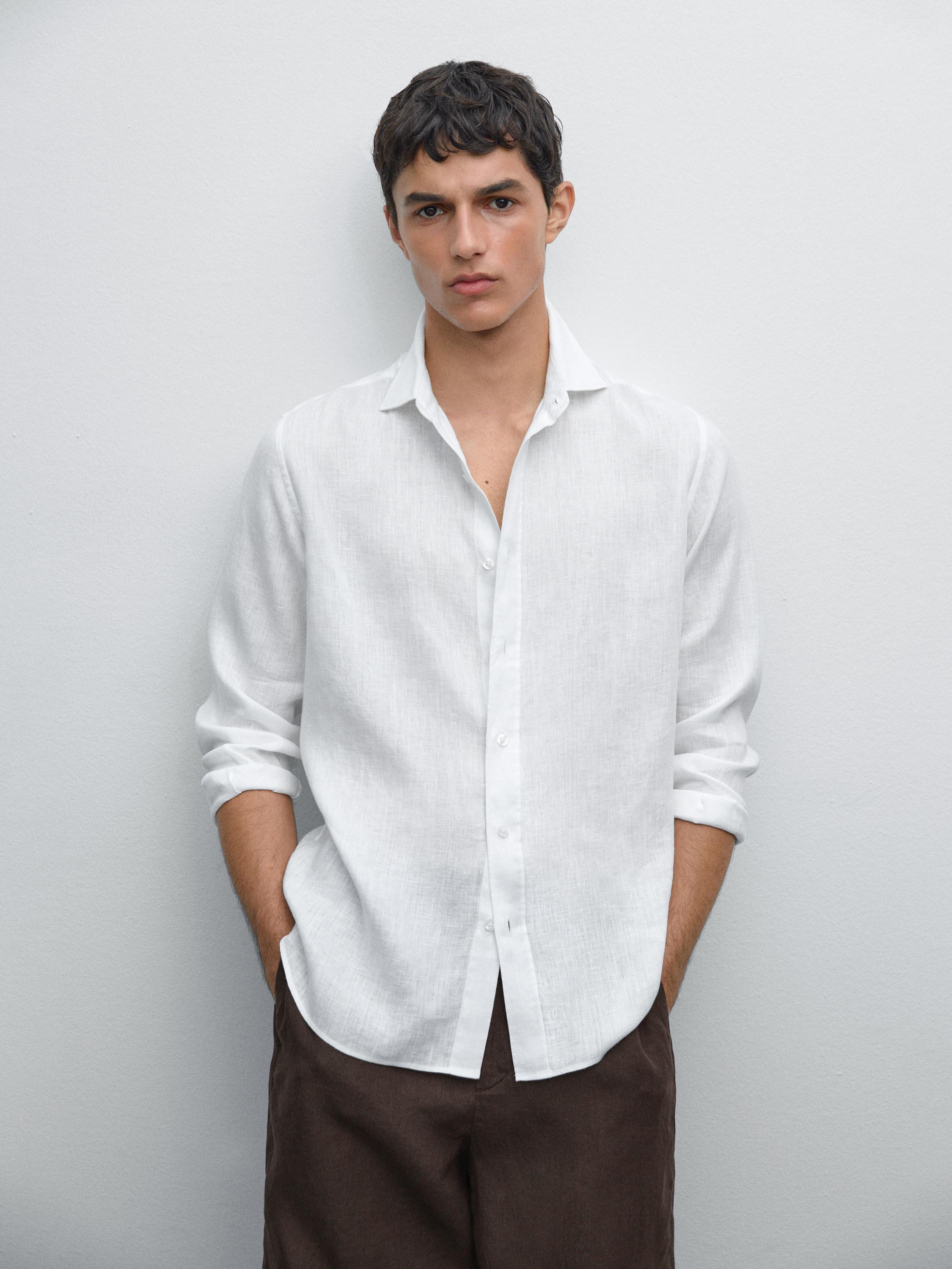 Camisa slim fit 100% lino