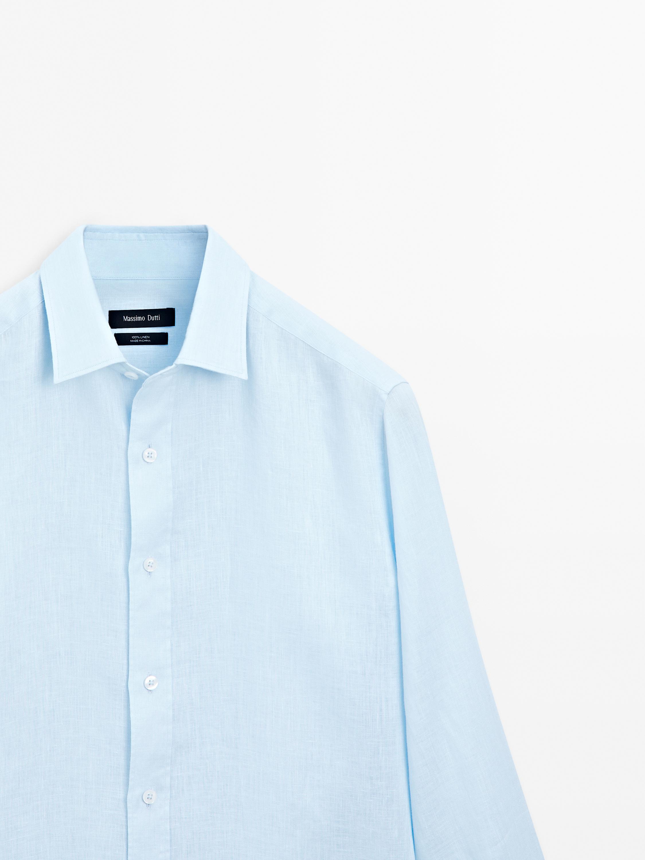Camisa slim fit 100% lino
