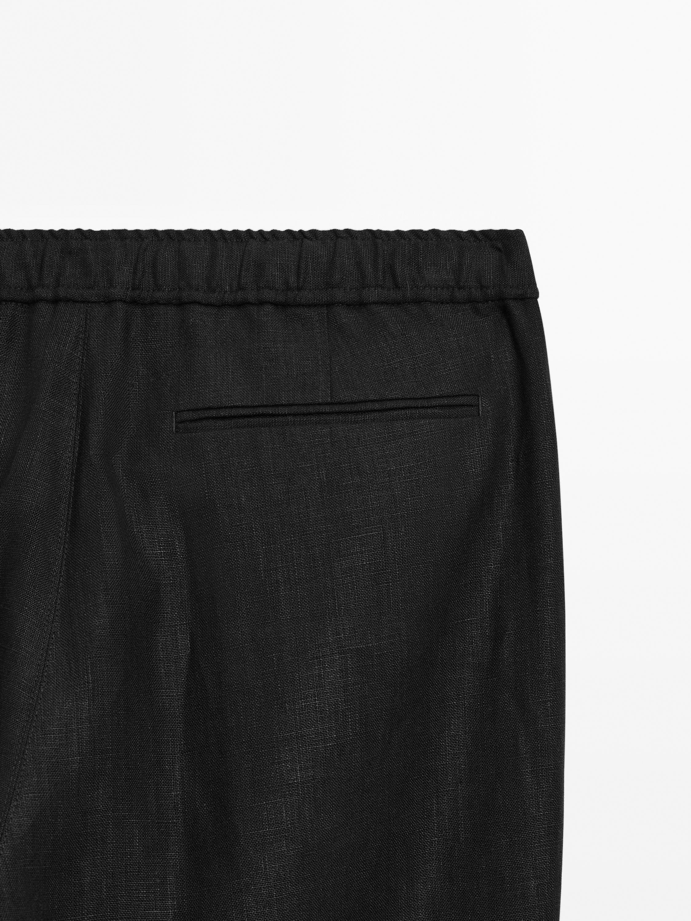 100% linen jogger fit trousers