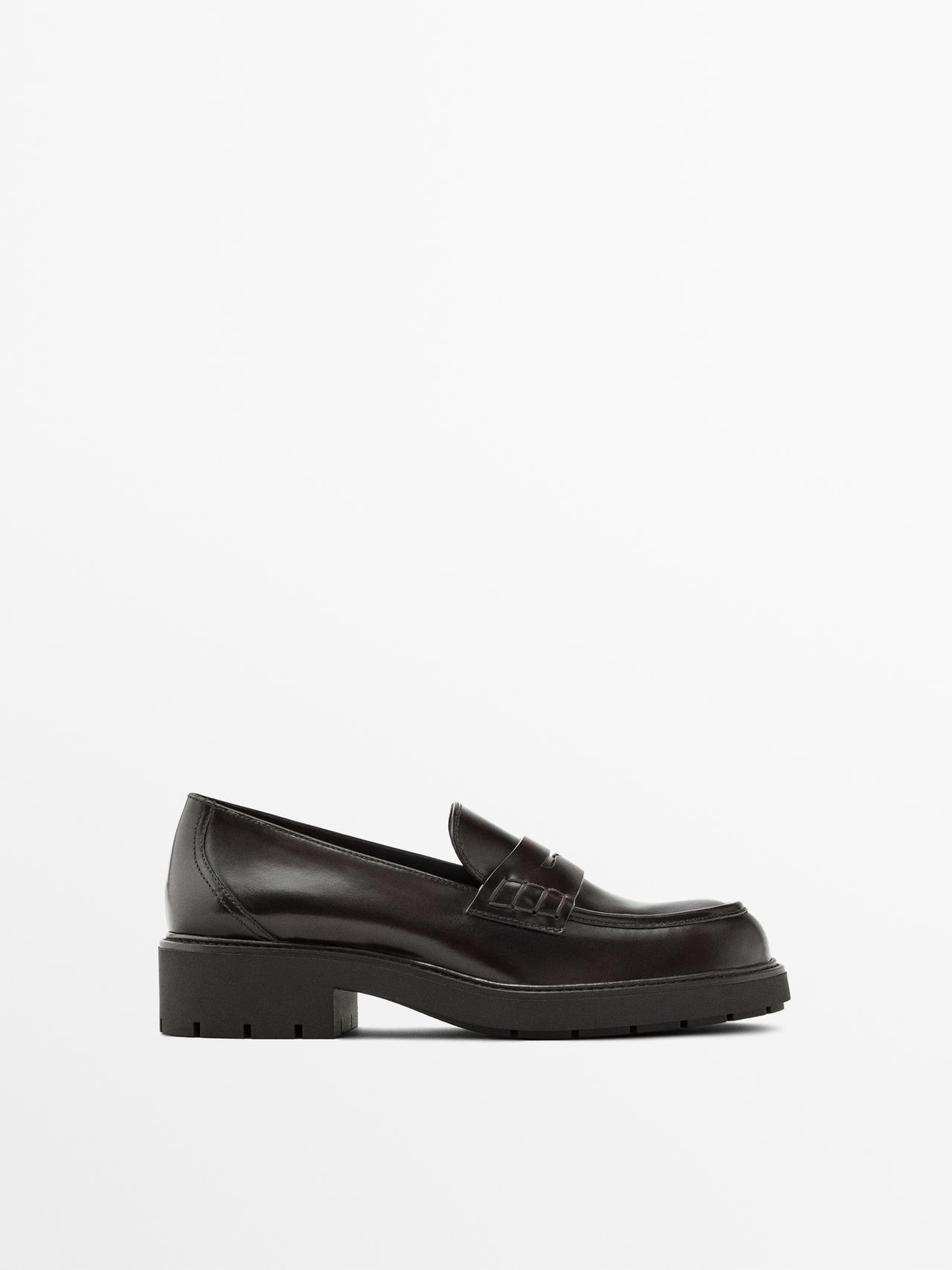 Mocassins Masque Et Semelle Crantée - Marron - 42 - Massimo Dutti - Femme