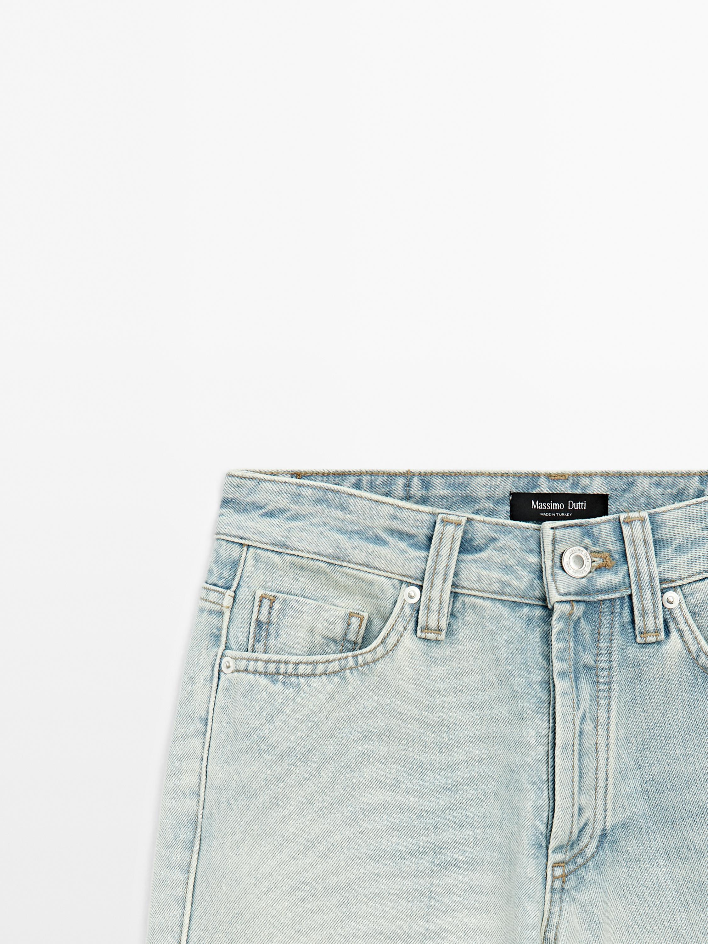 Mid-rise wide-leg cotton jeans