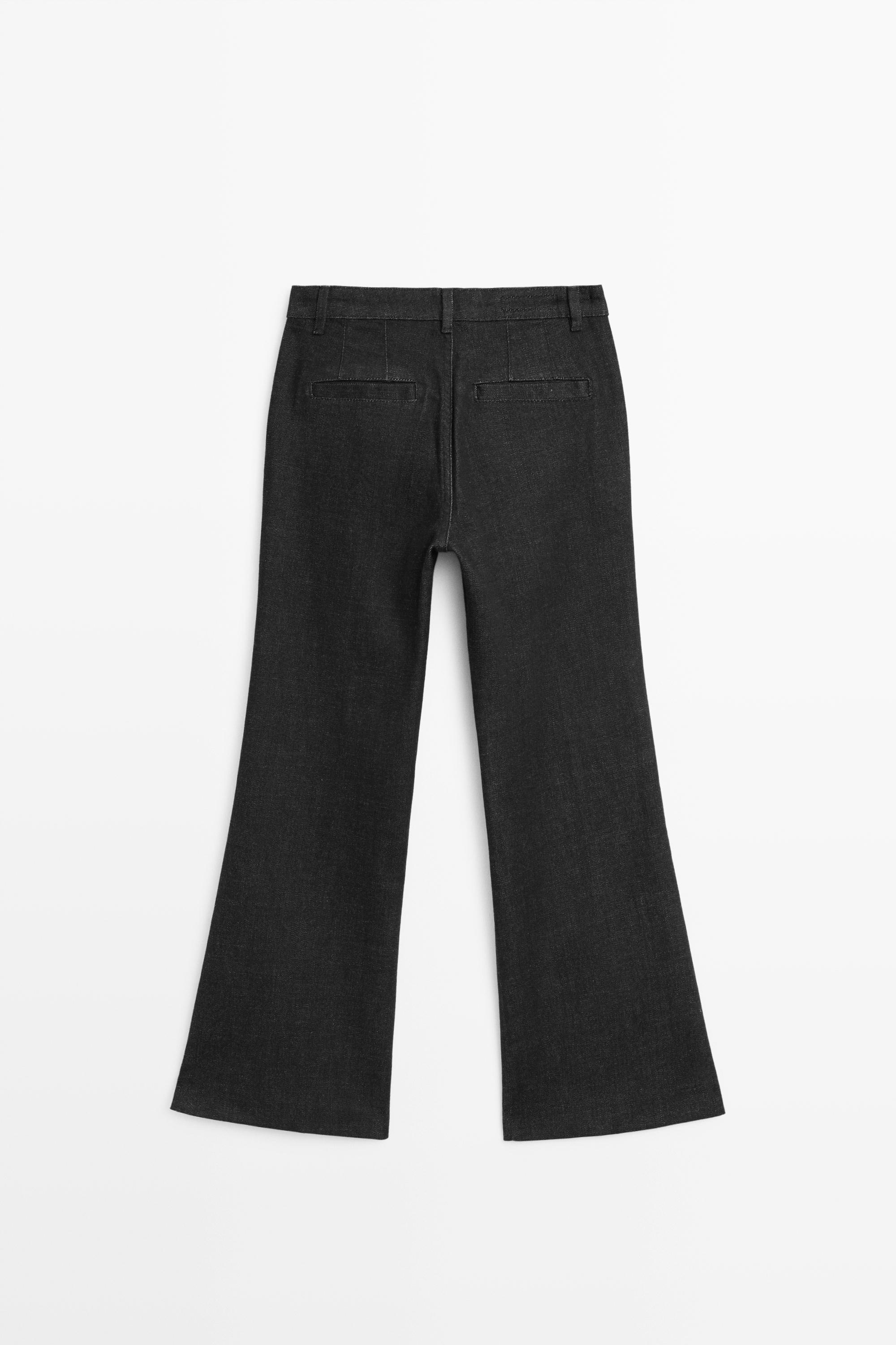 Mid-waist cropped flare fit jeans