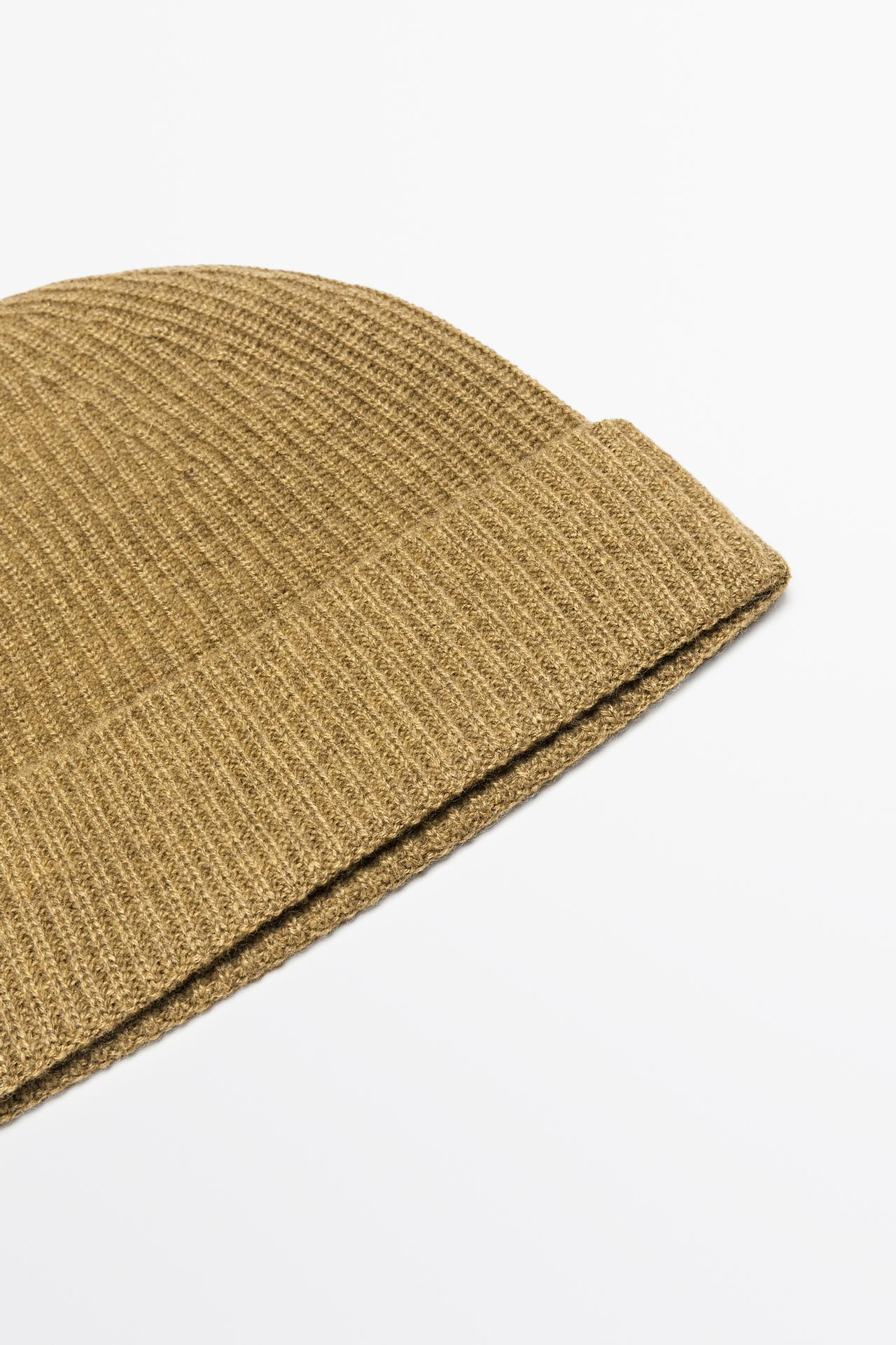 100% cashmere knit beanie — MUSTARD YELLOW