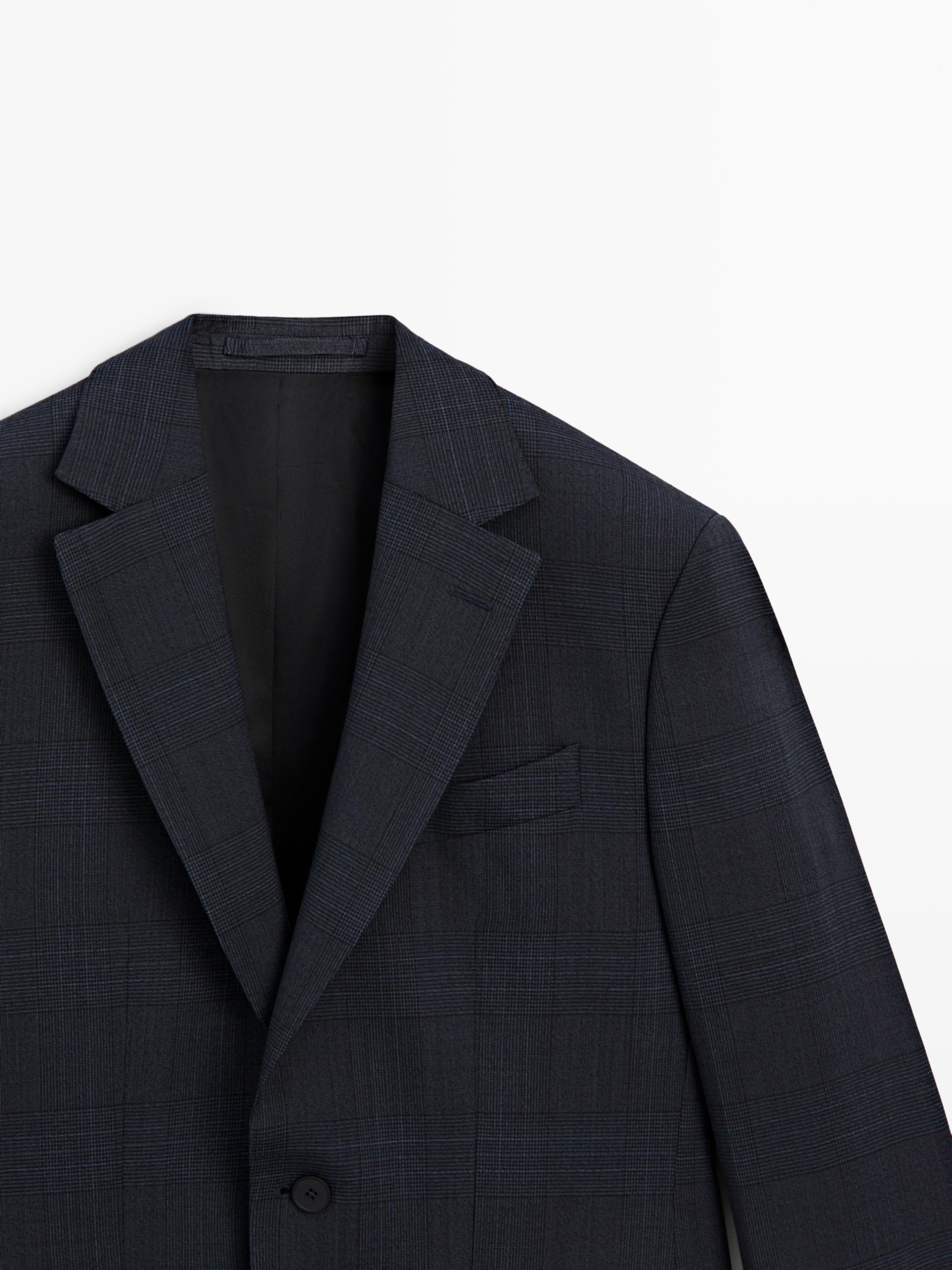 Americana traje cuadros mezcla lana