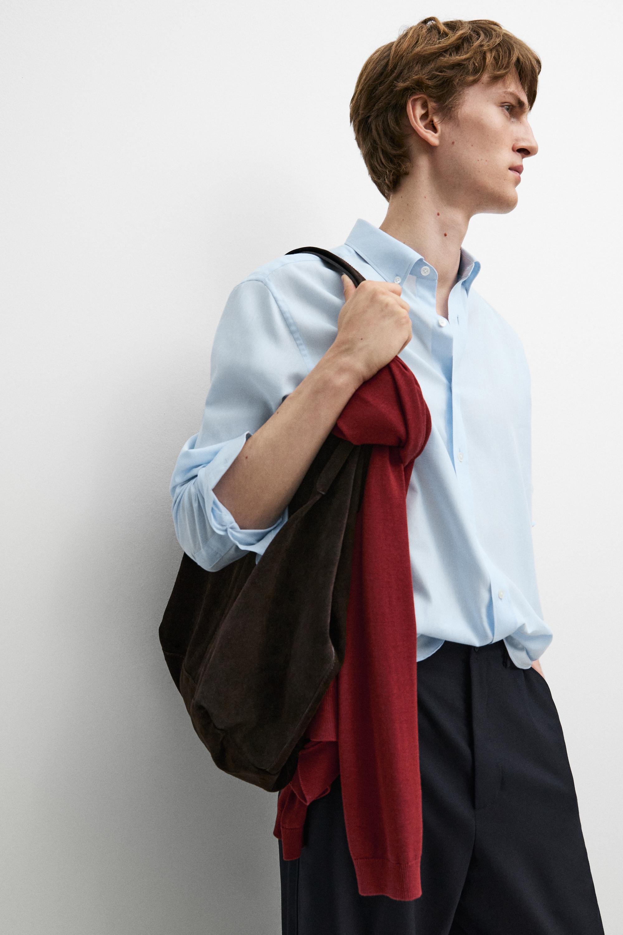 100% cotton twill regular fit shirt — Light Blue