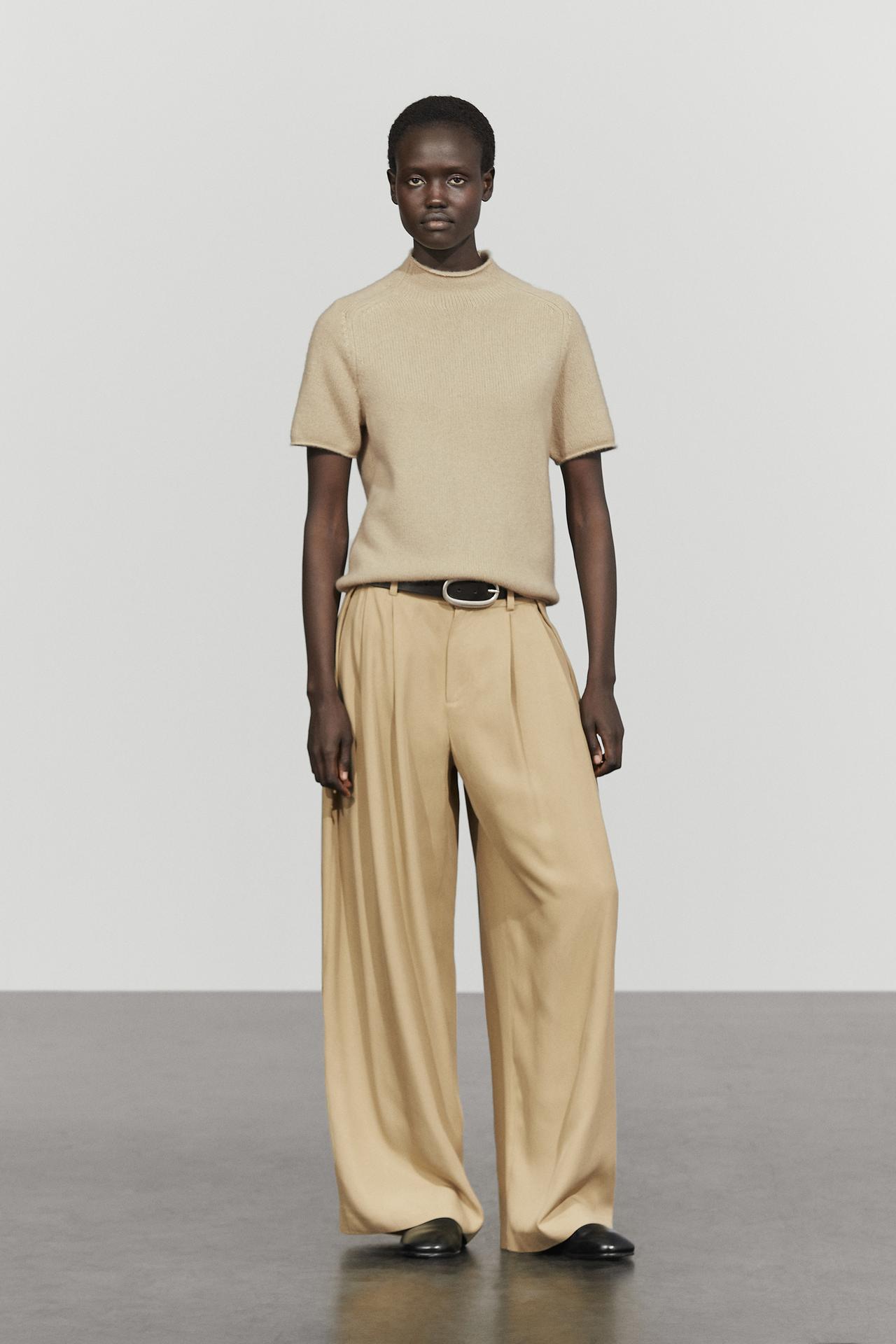 100% Cashmere Mock Turtleneck Sweater — MINK