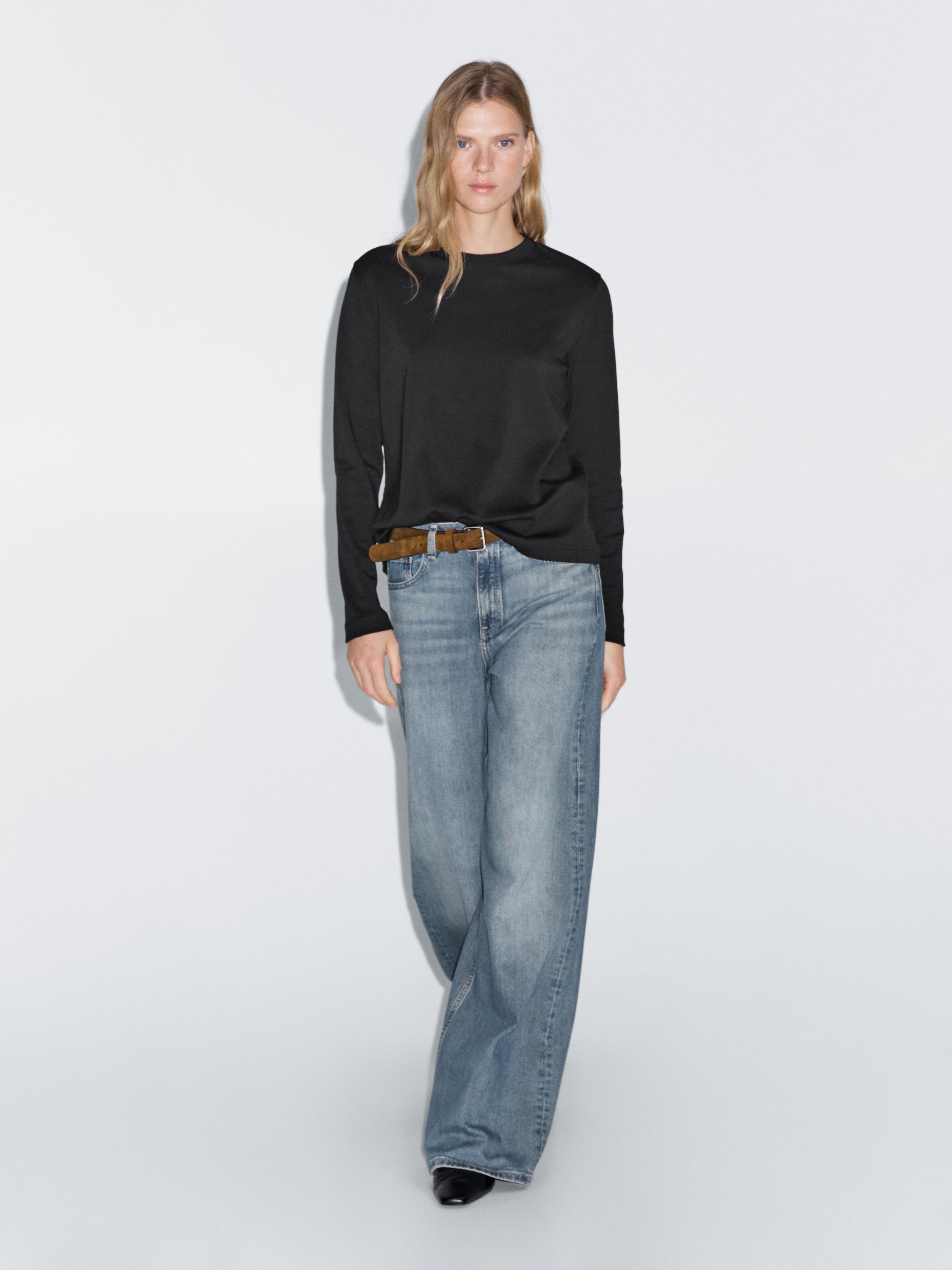 100% cotton interlock long sleeve T-shirt