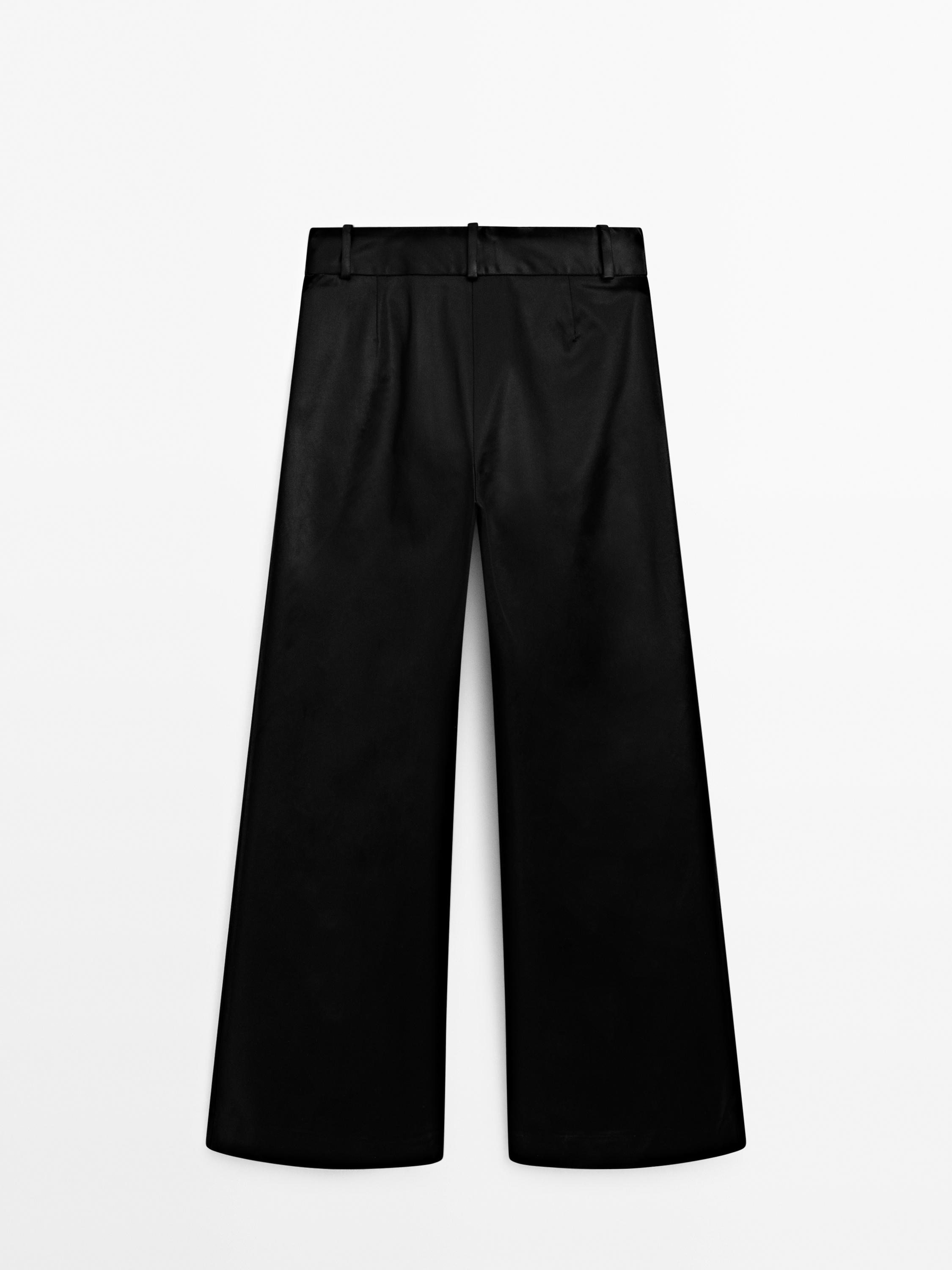 Straight-leg trousers with shiny detail - Studio