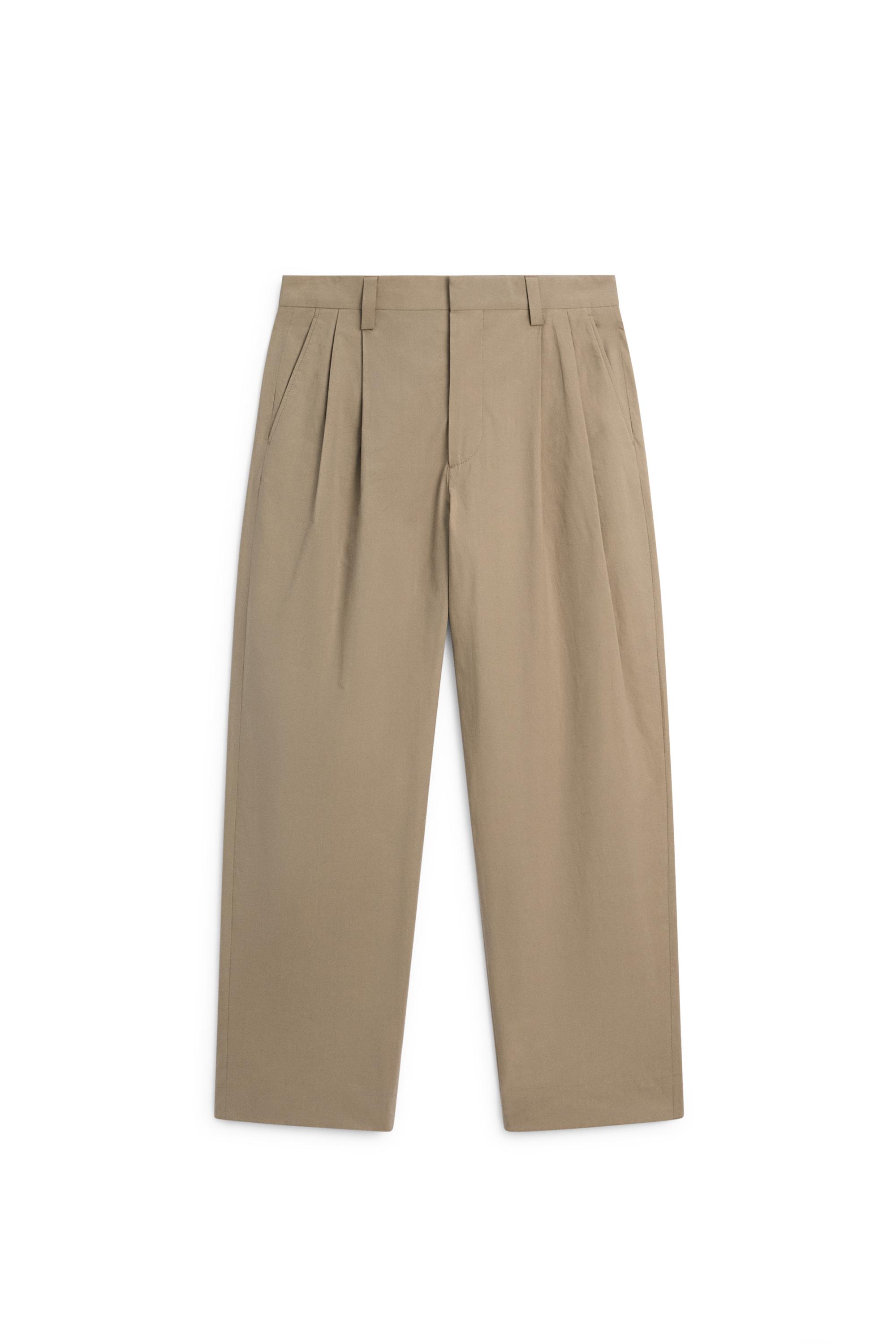 Linen trousers with double darts - LIMITED EDITION — KHAKI