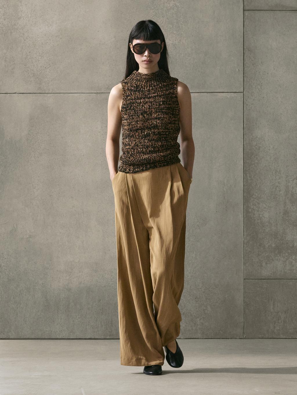 Pantalón fluido pareo · Beige · Pantalón | Massimo Dutti