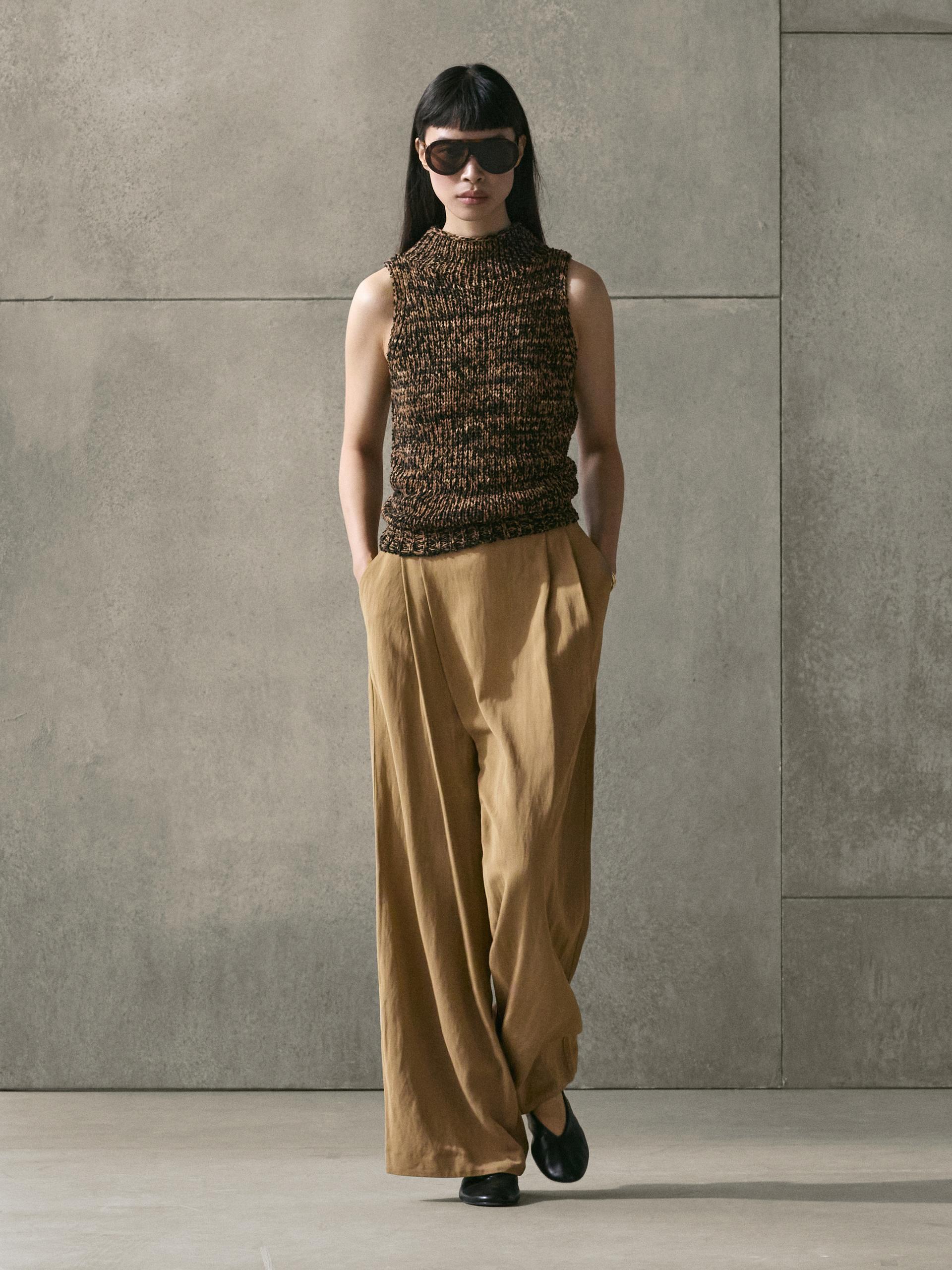 Pantaloni Morbidi Pareo - Beige - 36 (It 40) - Massimo Dutti - Femminile