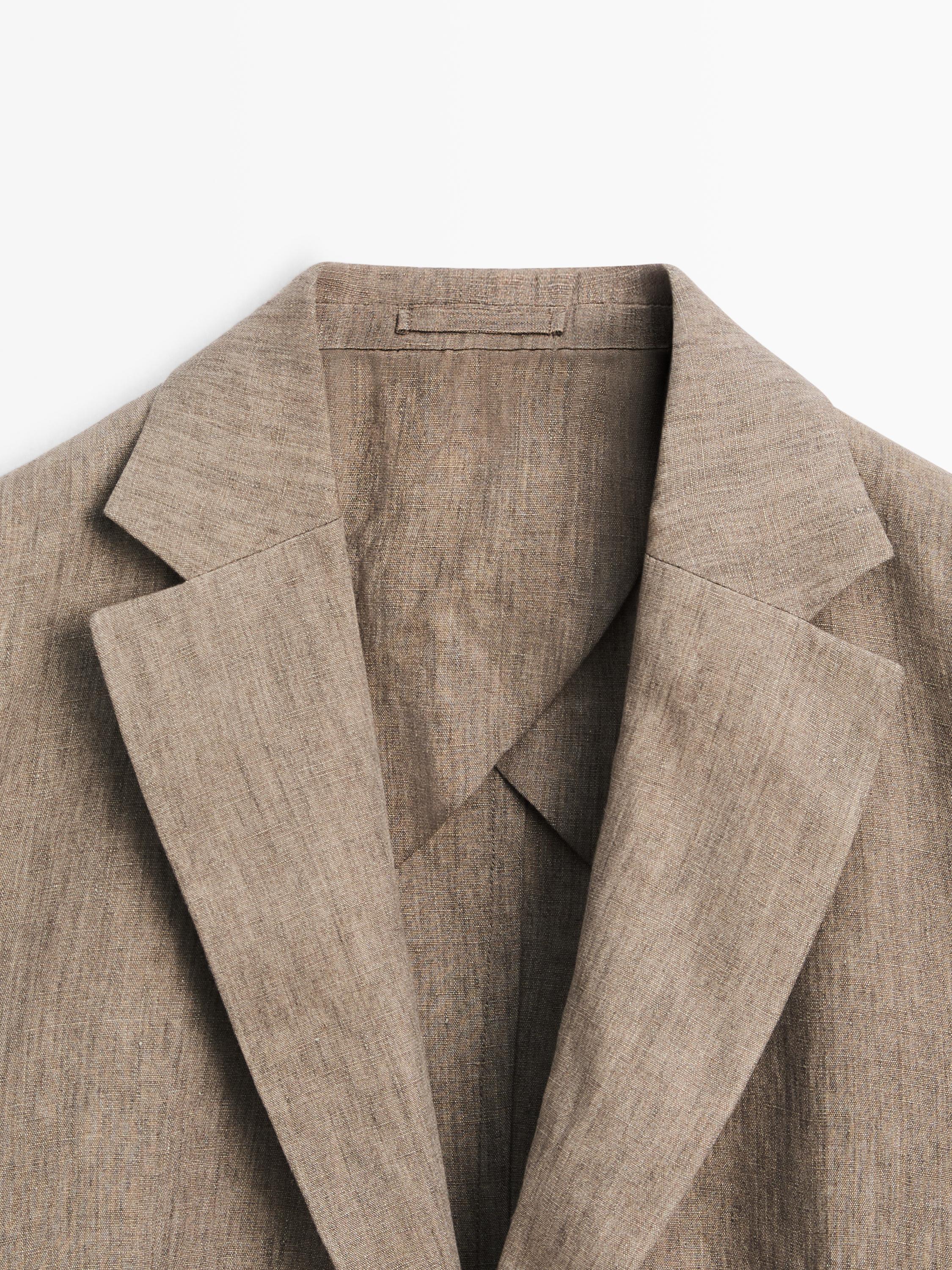100% linen suit blazer — OCHRE