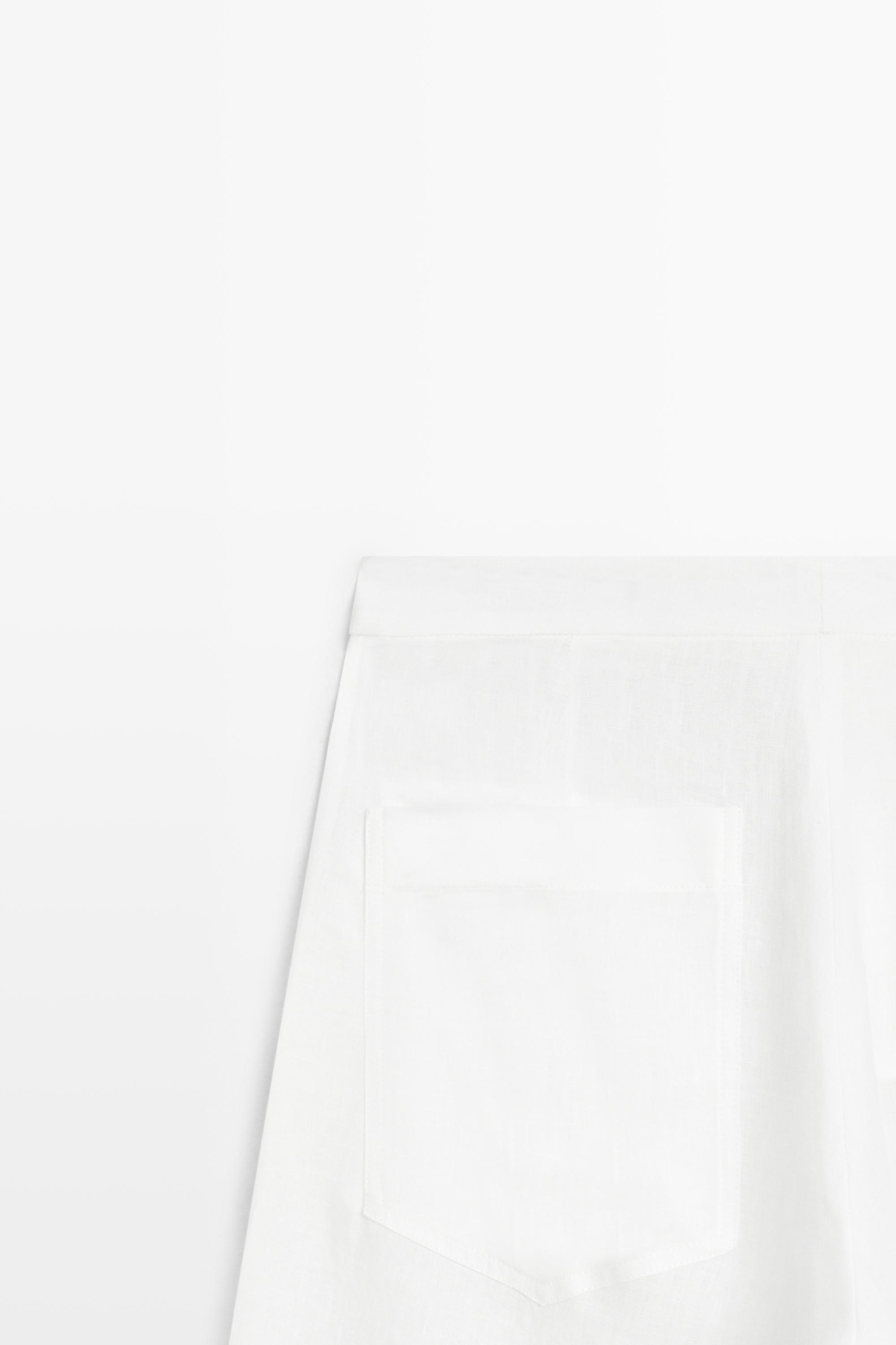 Massimo Dutti Flowing 100% Linen Trousers In White