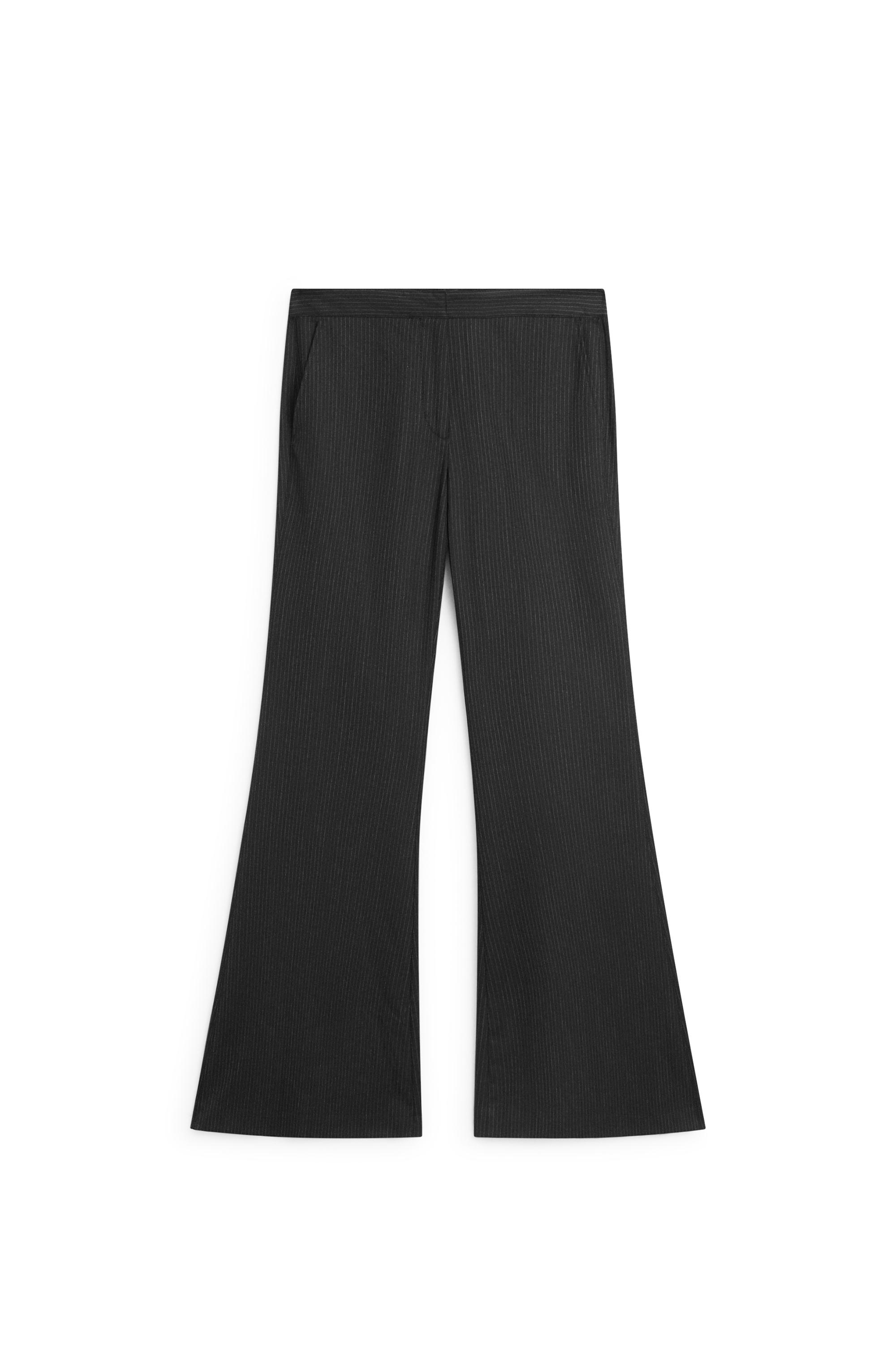 Flare fit pinstripe trousers — CHARCOAL