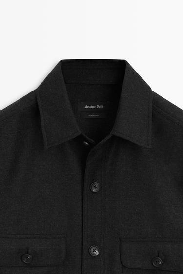 100% wool overshirt with pockets — GREY 9