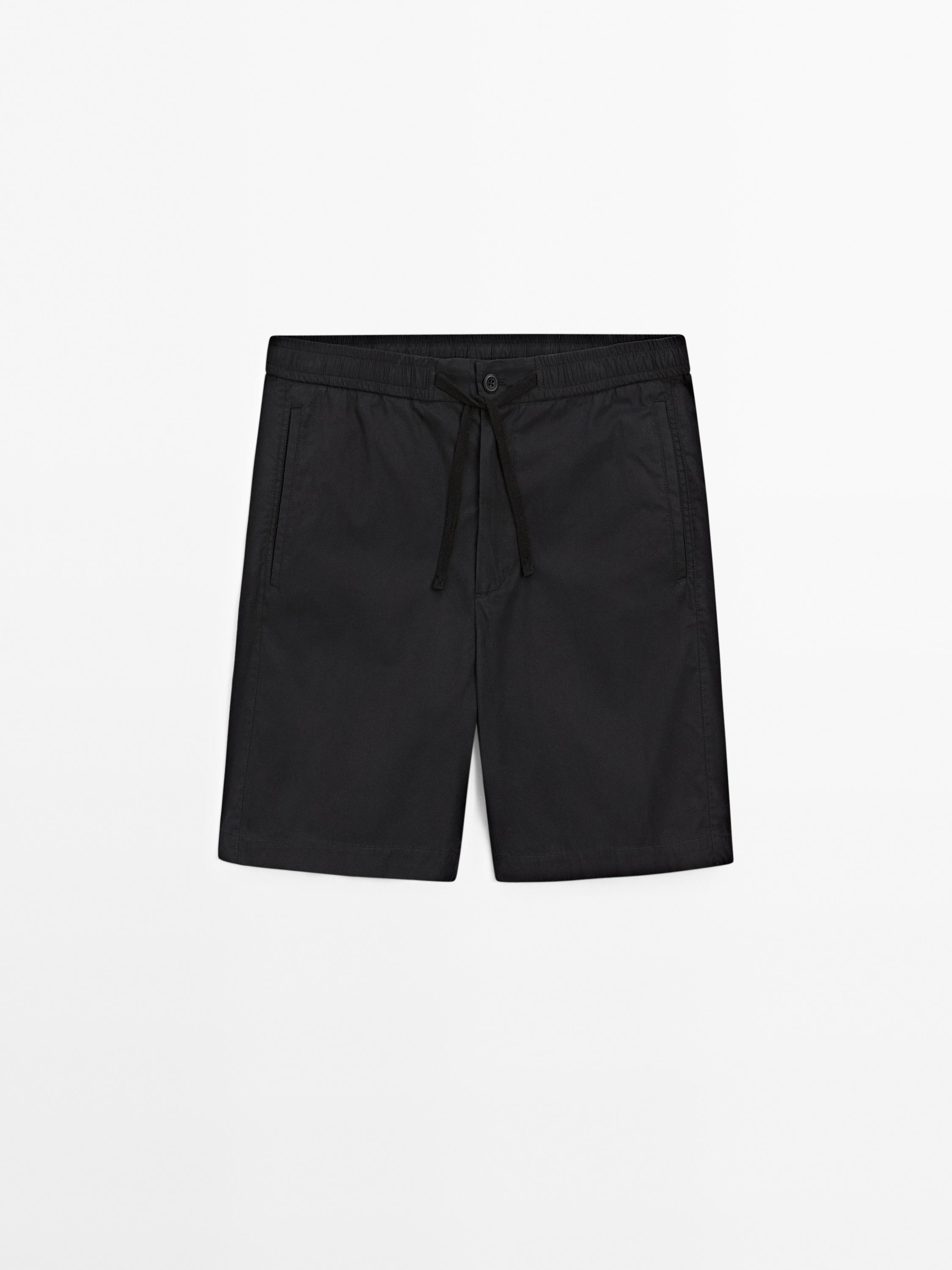 Joggingbermudas i poplin