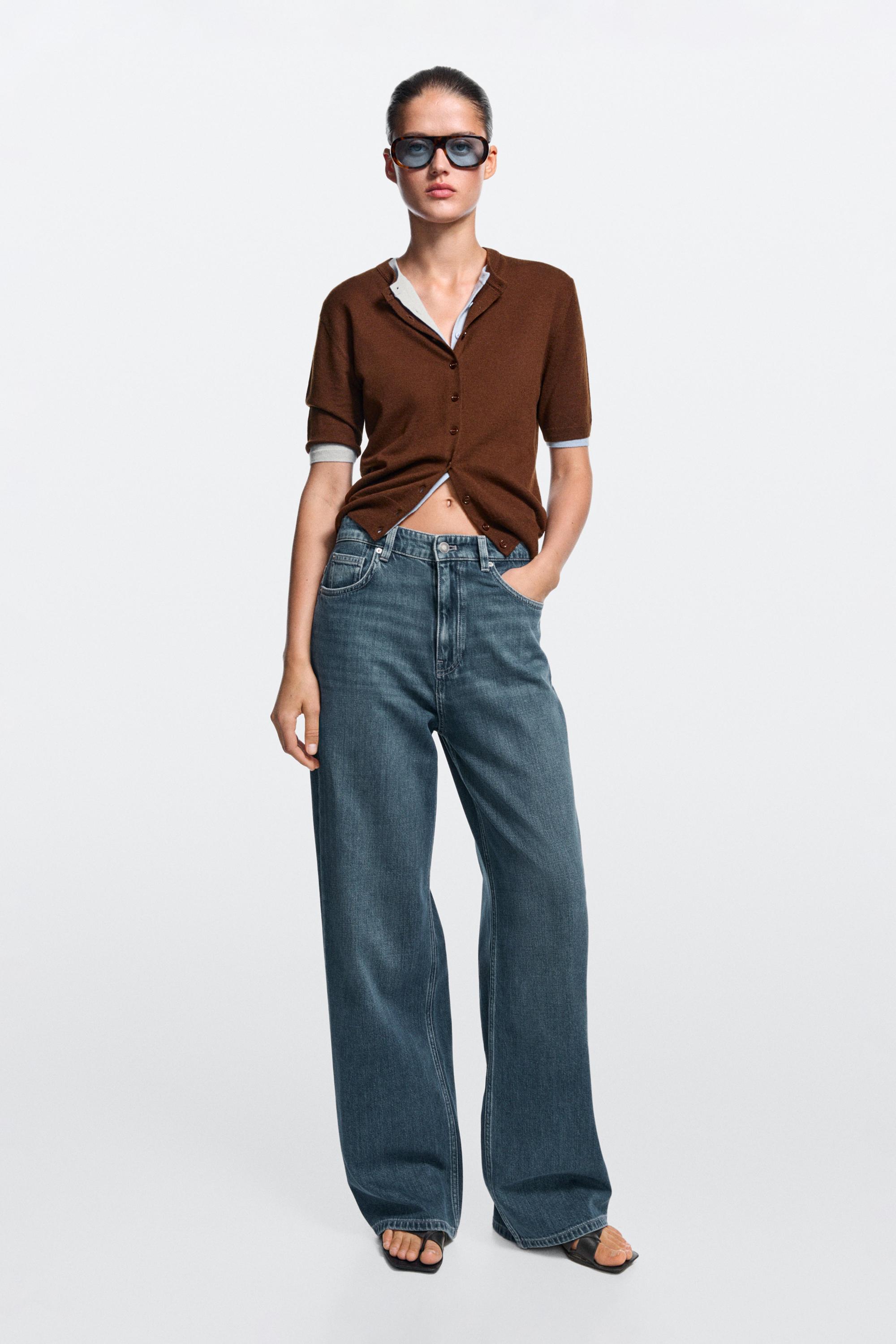 Relaxed wide-leg jeans — MEDIUM BLUE