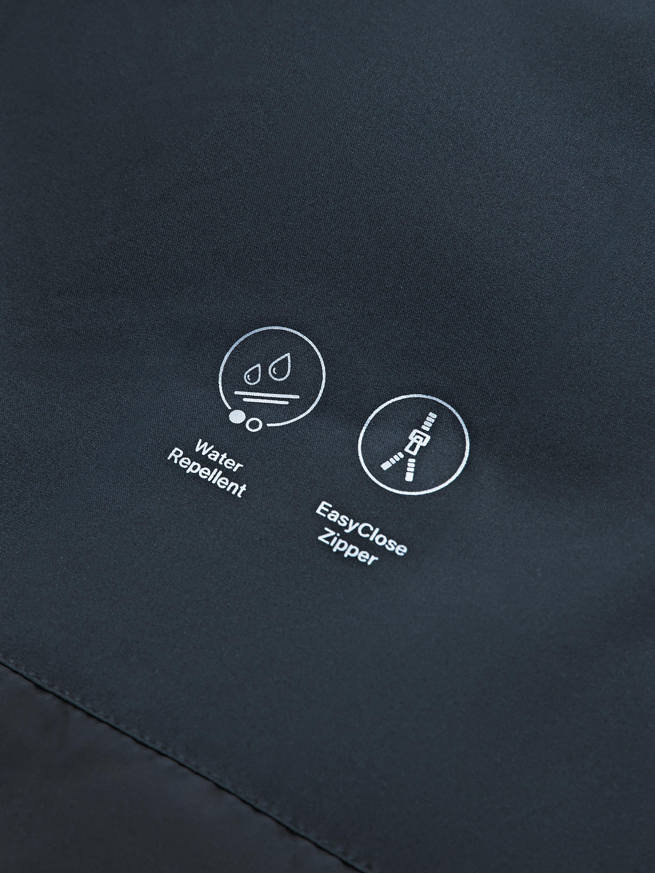 Water-repellent puffer jacket with pockets — NAVY BLUE