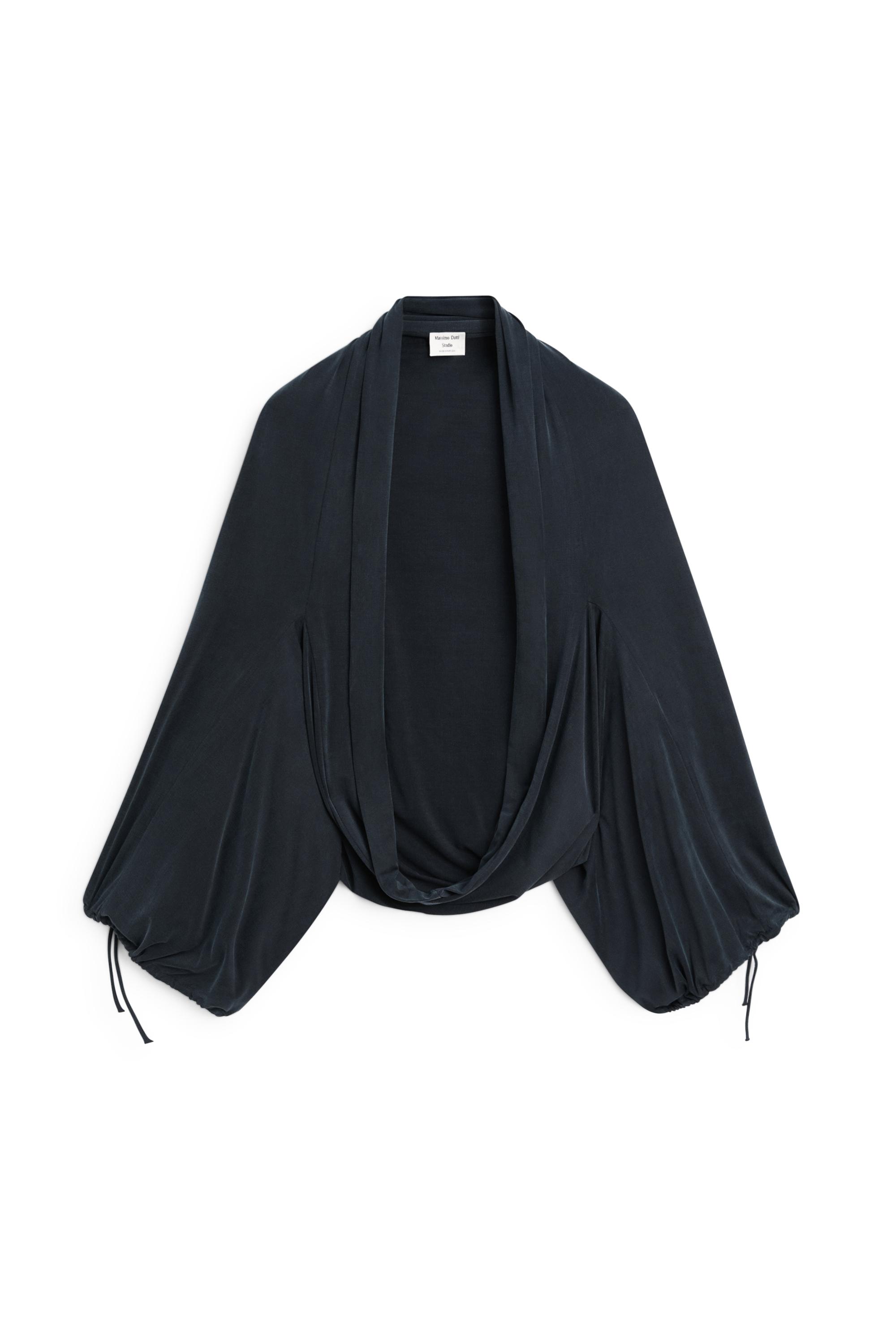 Draped Bolero Top - STUDIO — BLUE