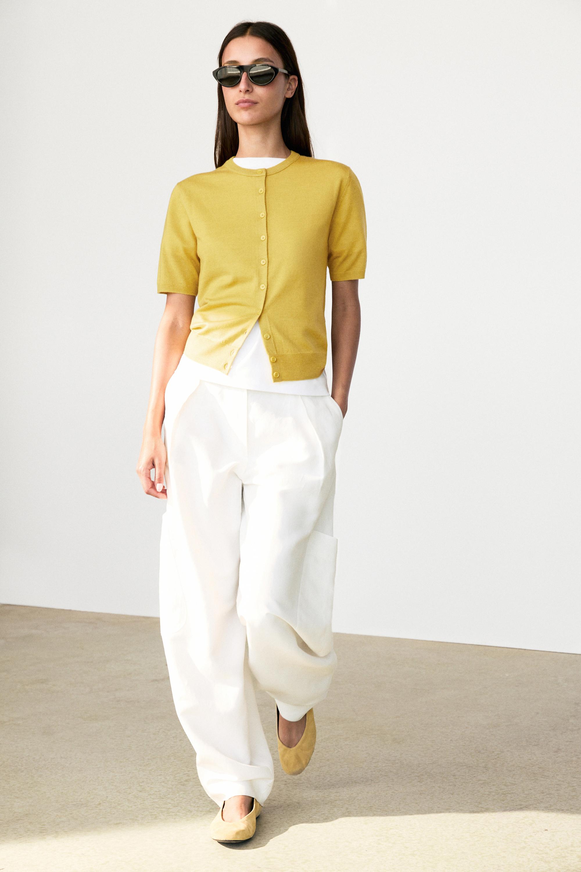 Short sleeve cardigan — LIME