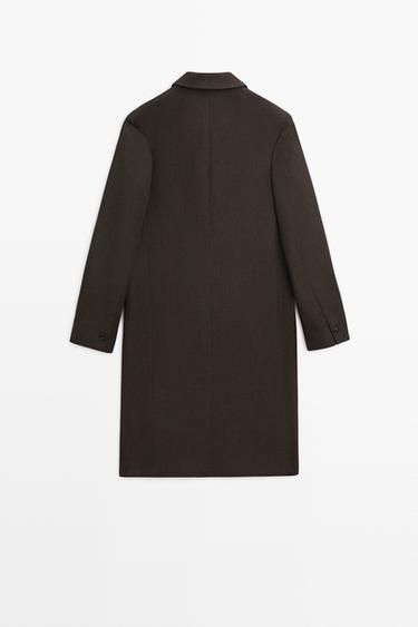 100% wool long coat — BROWN MARL 6