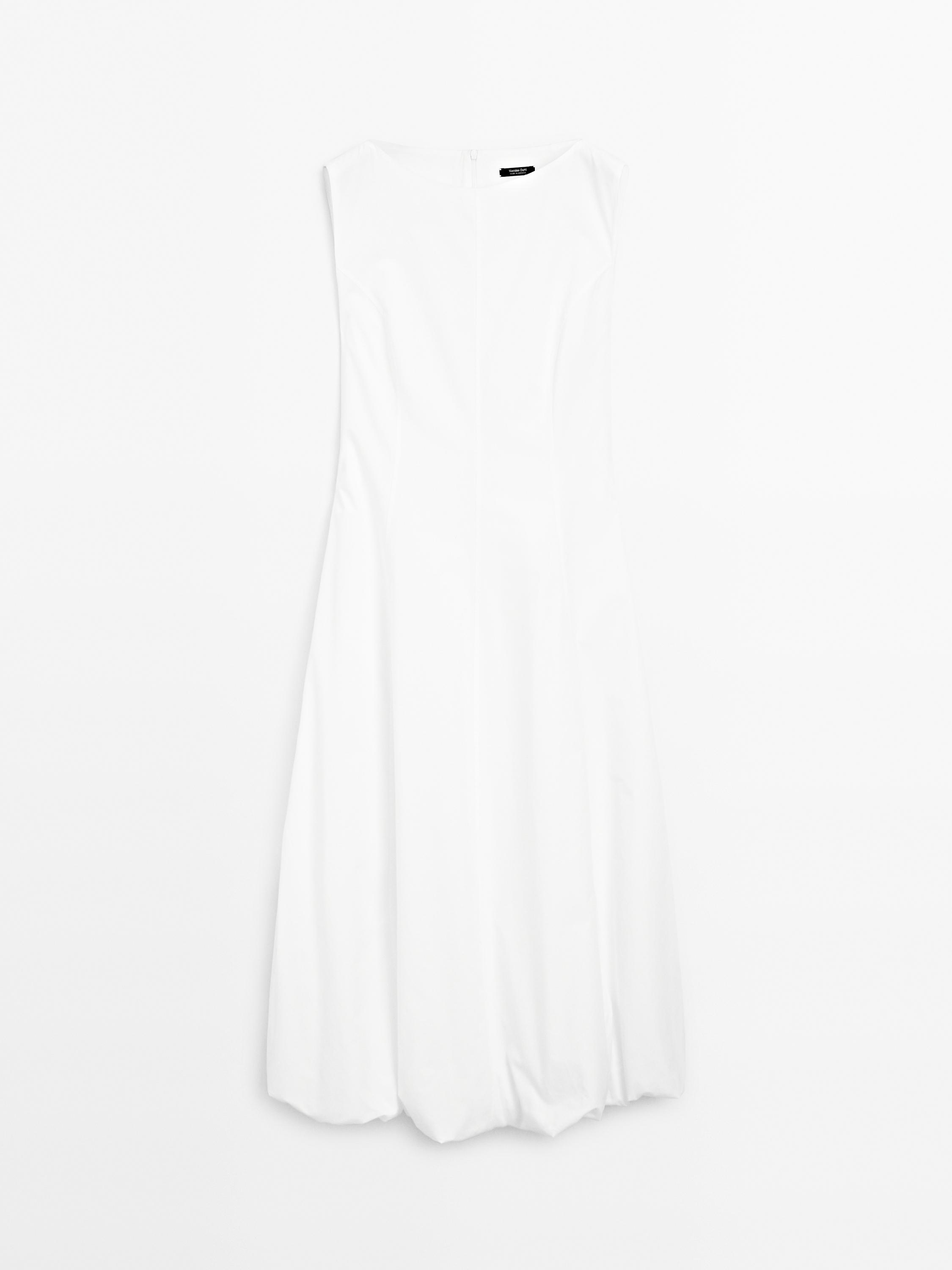 Long 100% cotton balloon dress