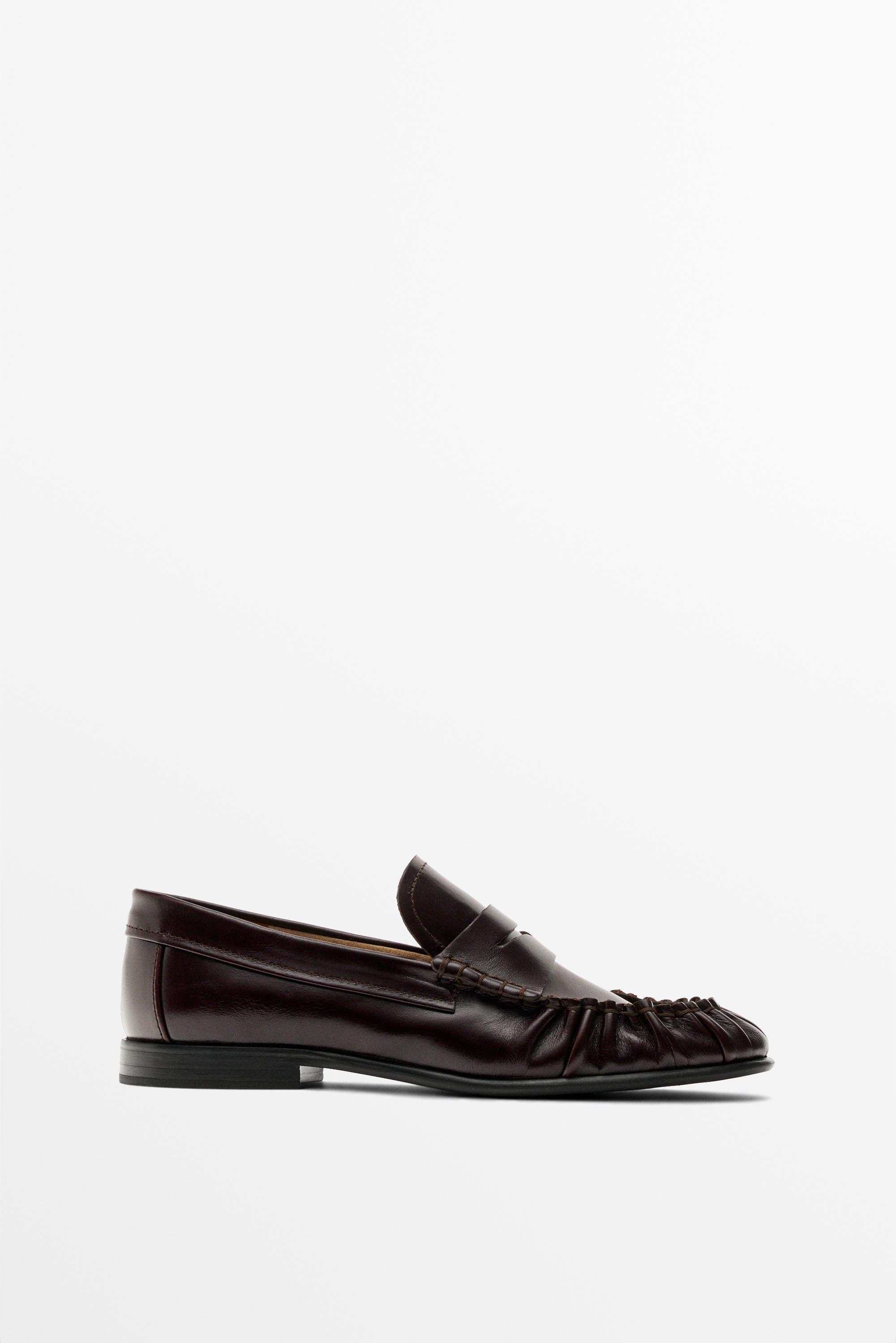 Shirred Leather Loafer