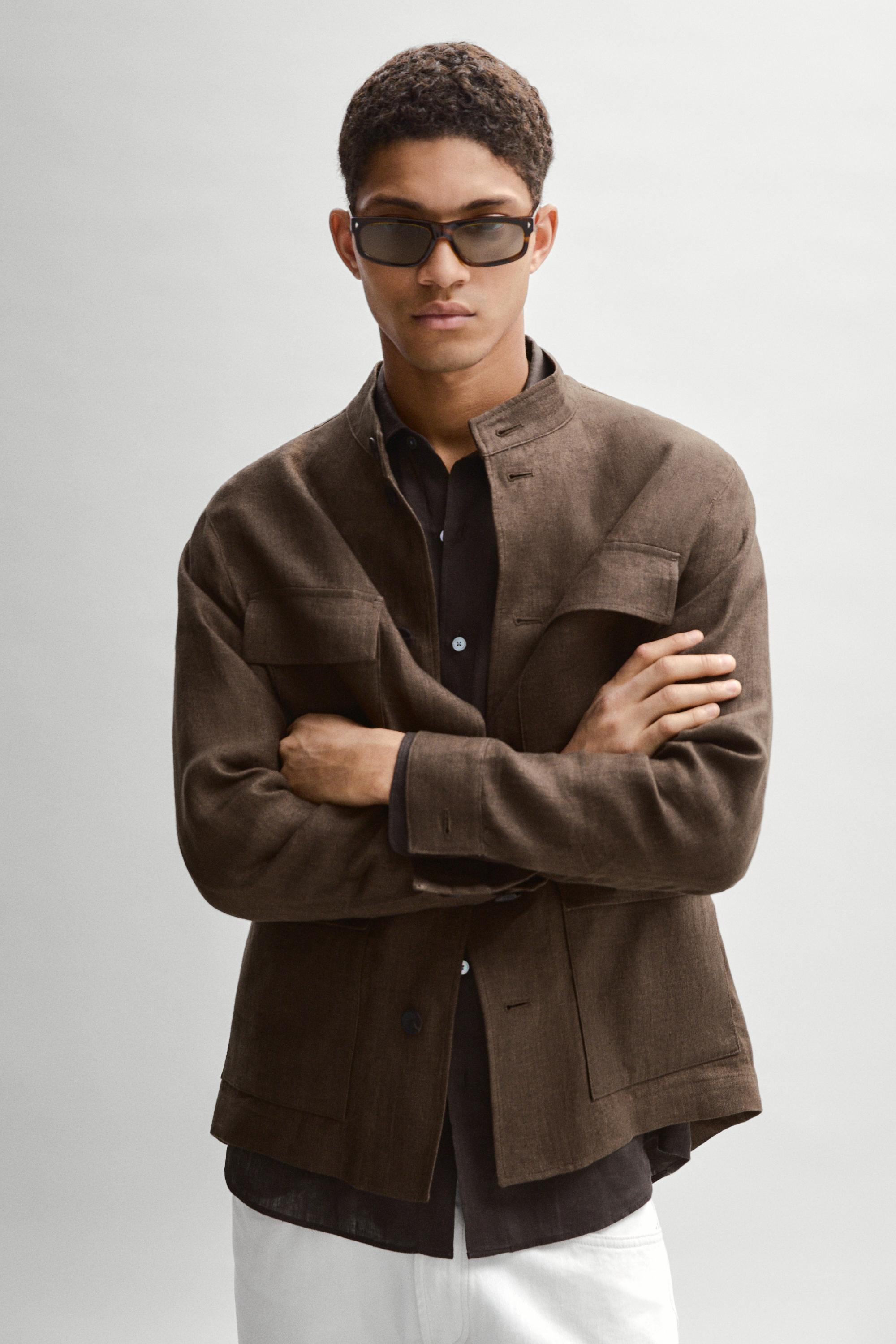 Total look faded linen overshirt — OCHRE