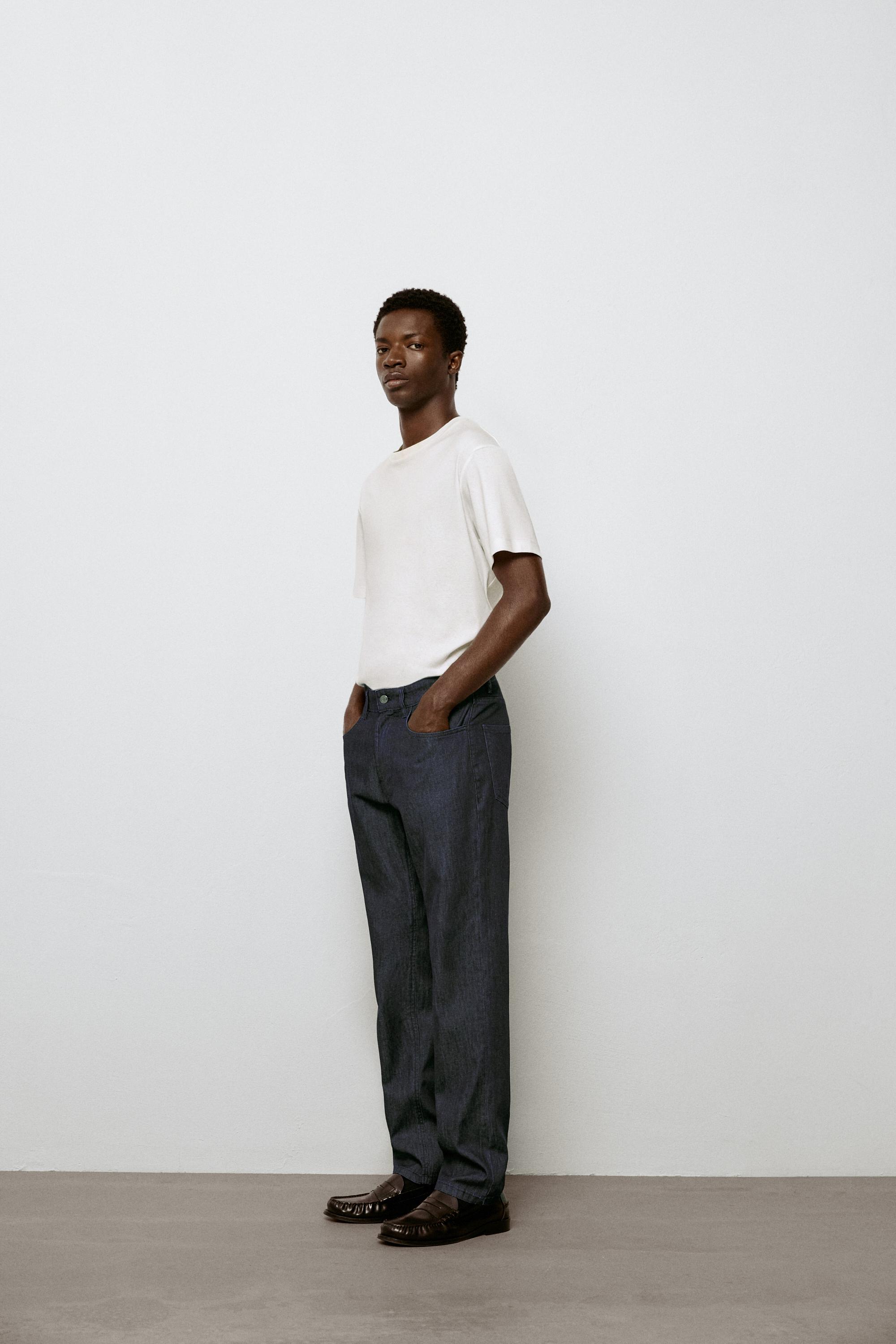Lightweight tapered fit jeans — NAVY BLUE