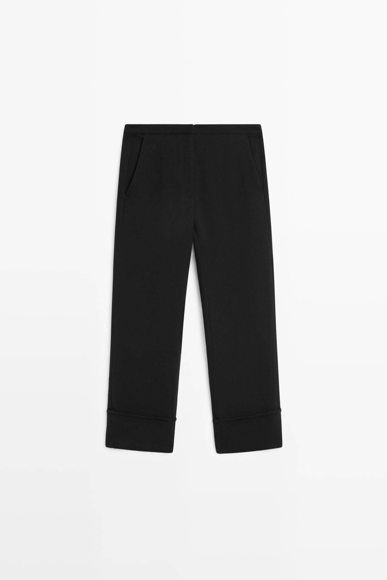 Cuffed capris — BLACK