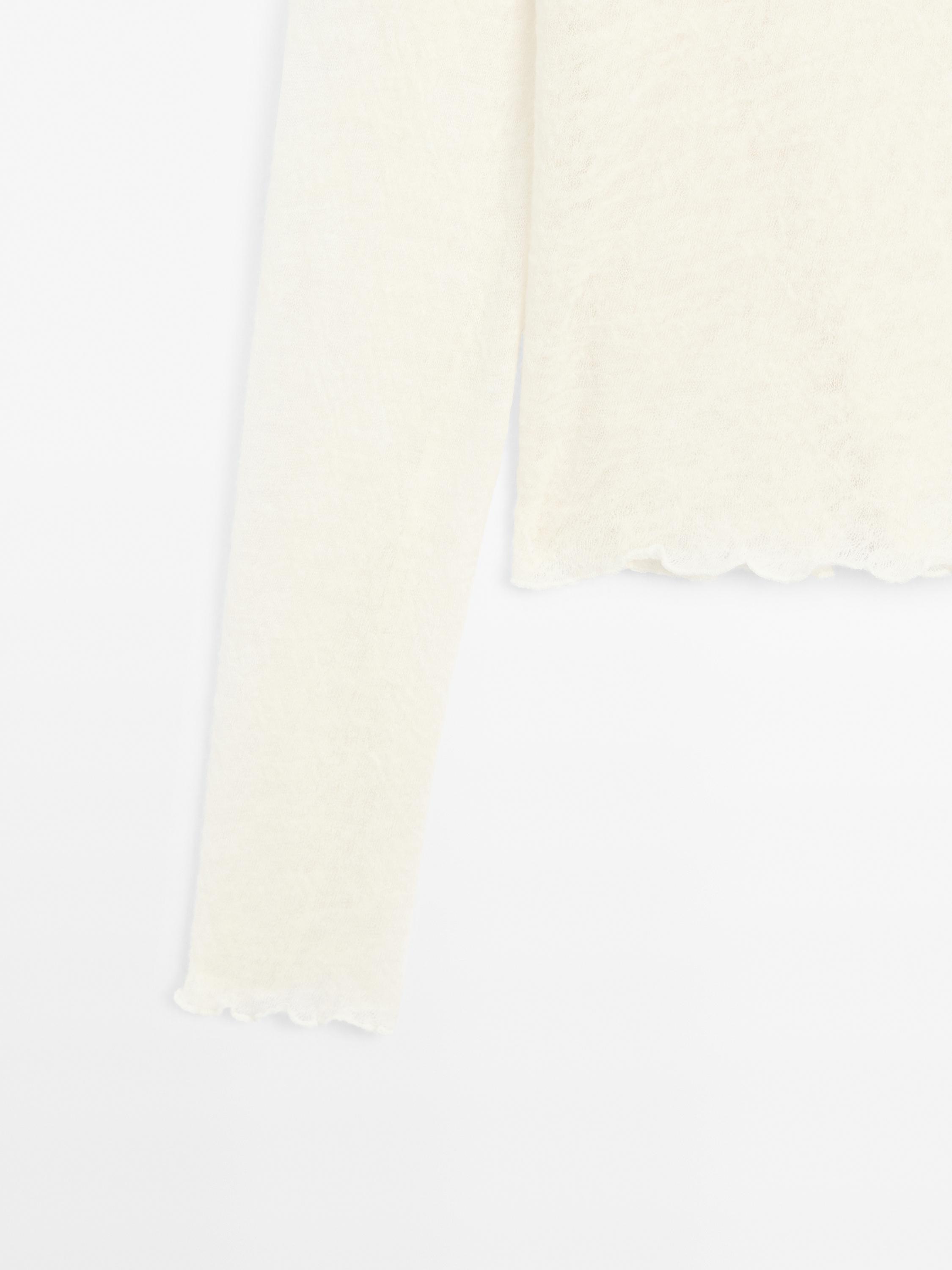 100% wool gathered neck T-shirt
