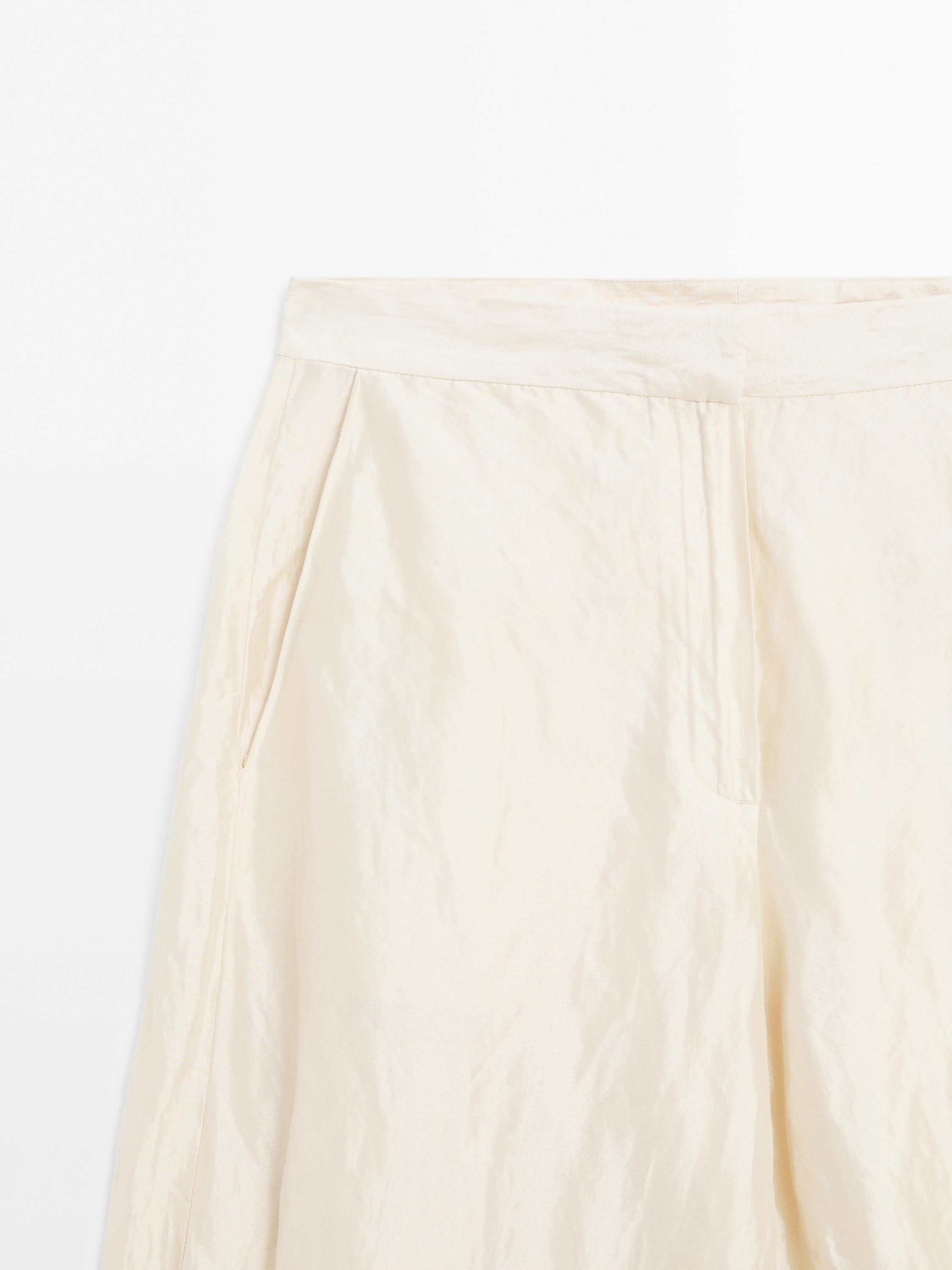 Straight-leg textured satin trousers - Limited Edition