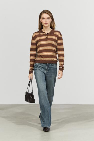 Striped polo sweater — TOFFEE 1