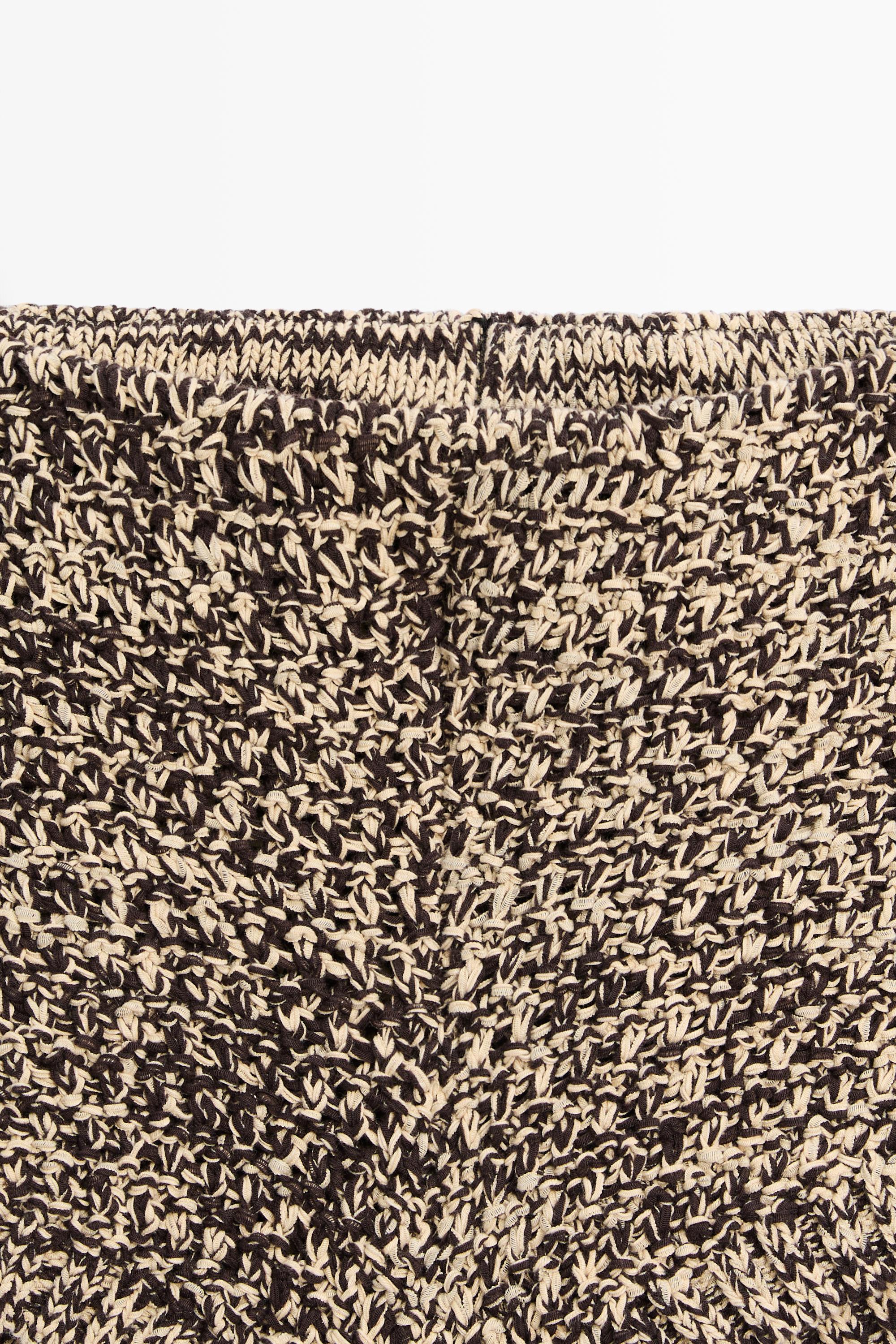 Flecked knit shorts co-ord — SAND