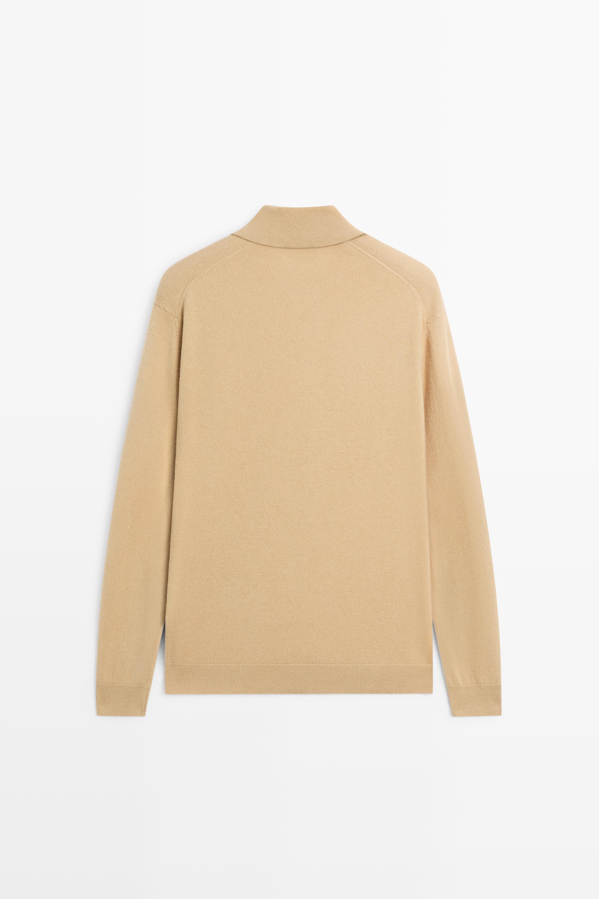 Massimo Dutti %100 yün polo yaka kazak görsel 5