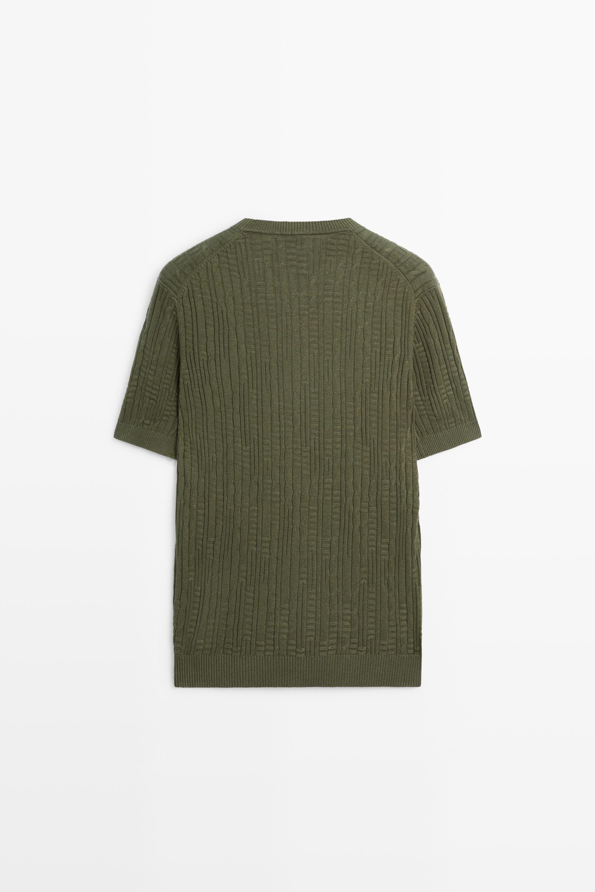 Cotton blend knit sweater — Green