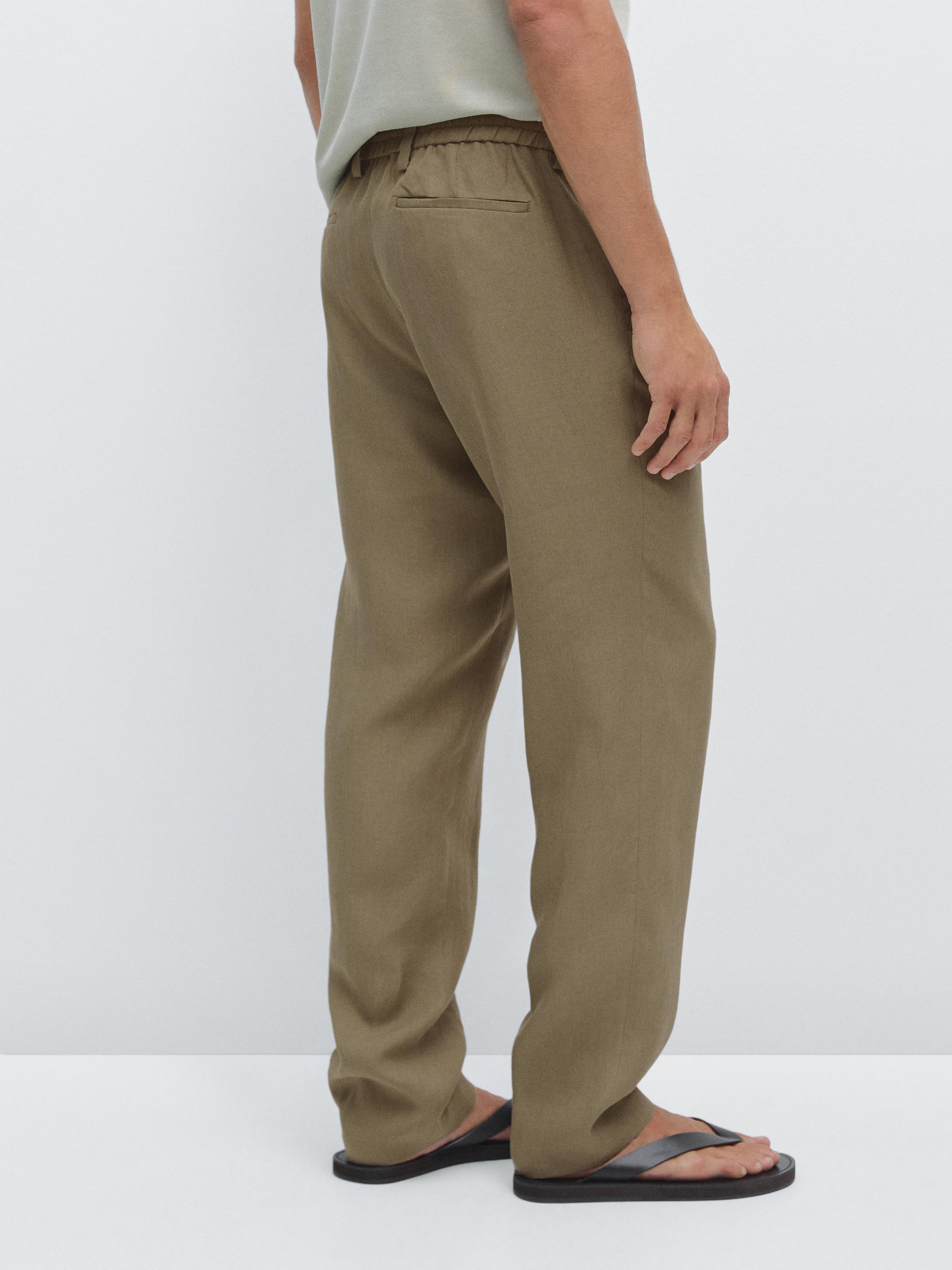 Total look 100% linen trousers