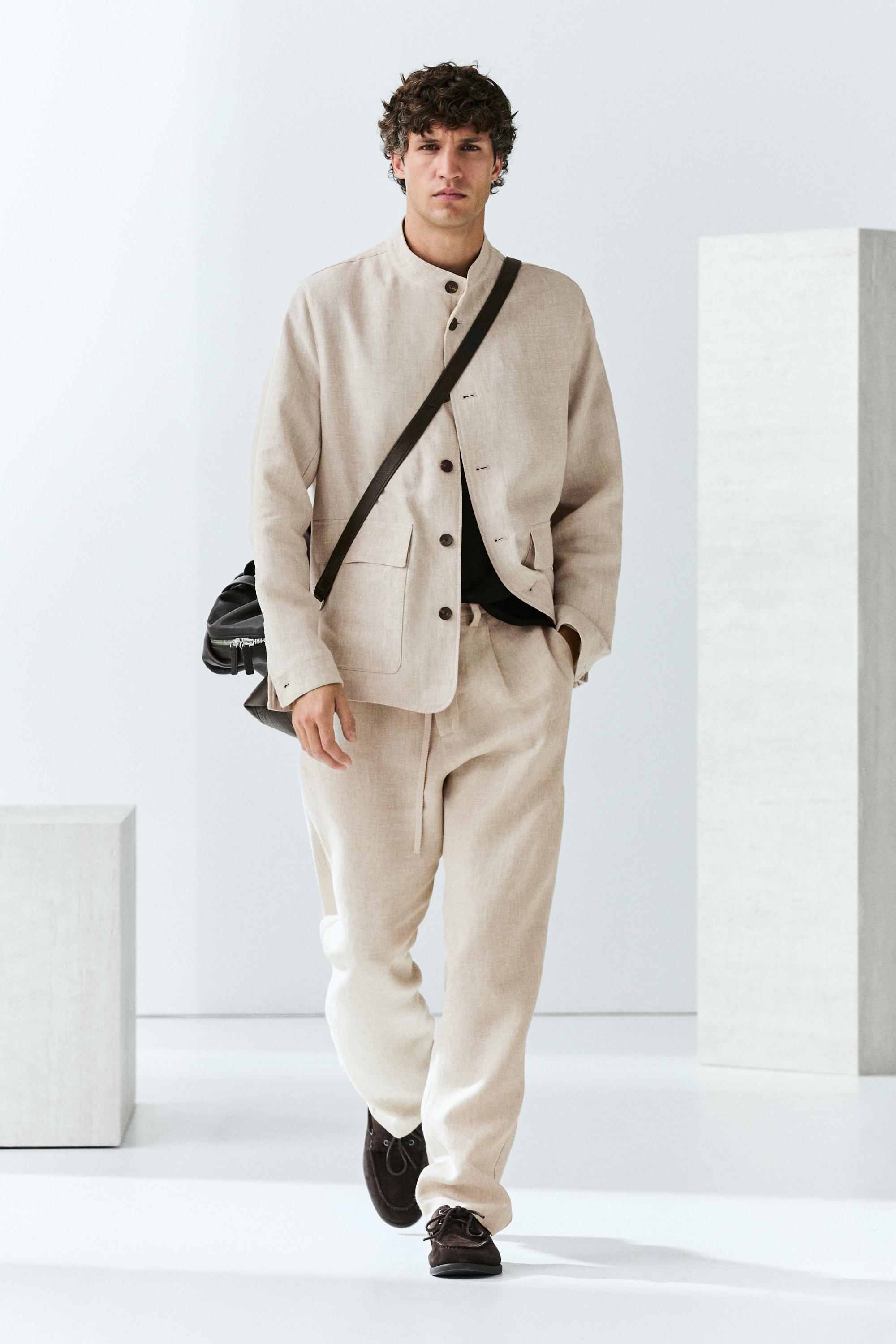 100% linen total look pants — BEIGE