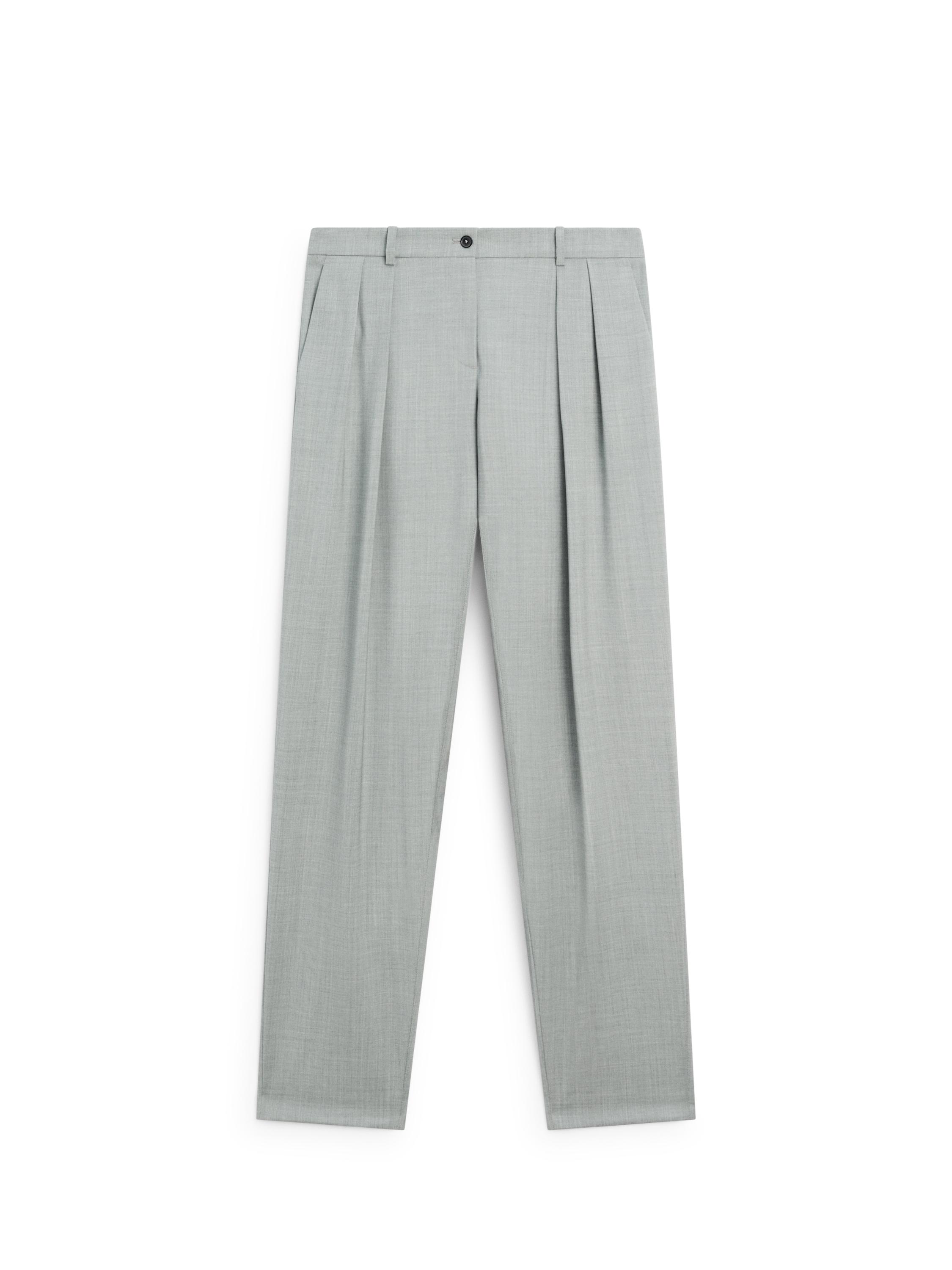Flowing trousers with darts — BLUISH GREY