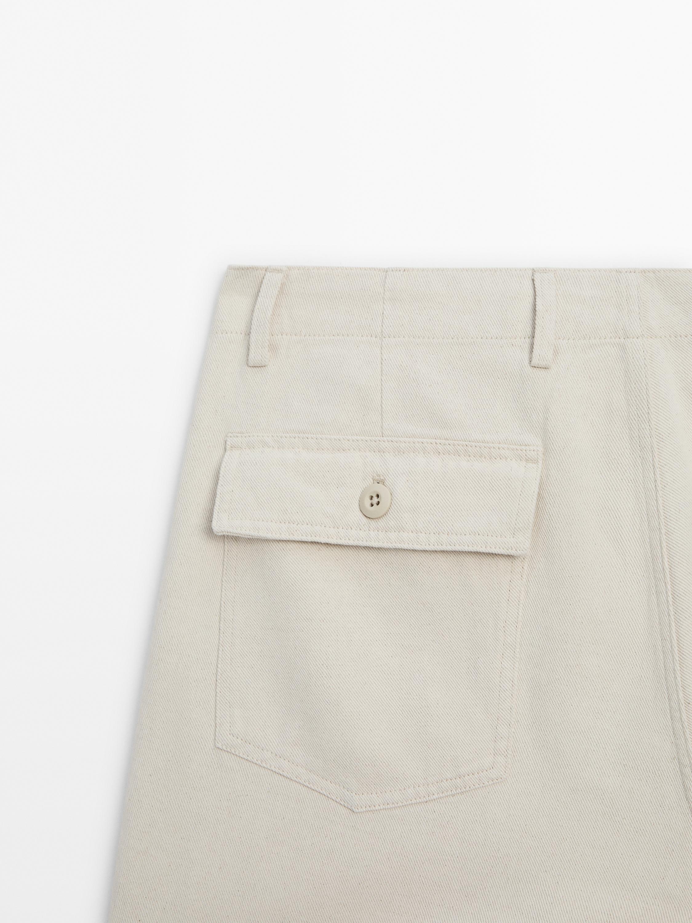 Cotton and linen blend Bermuda shorts