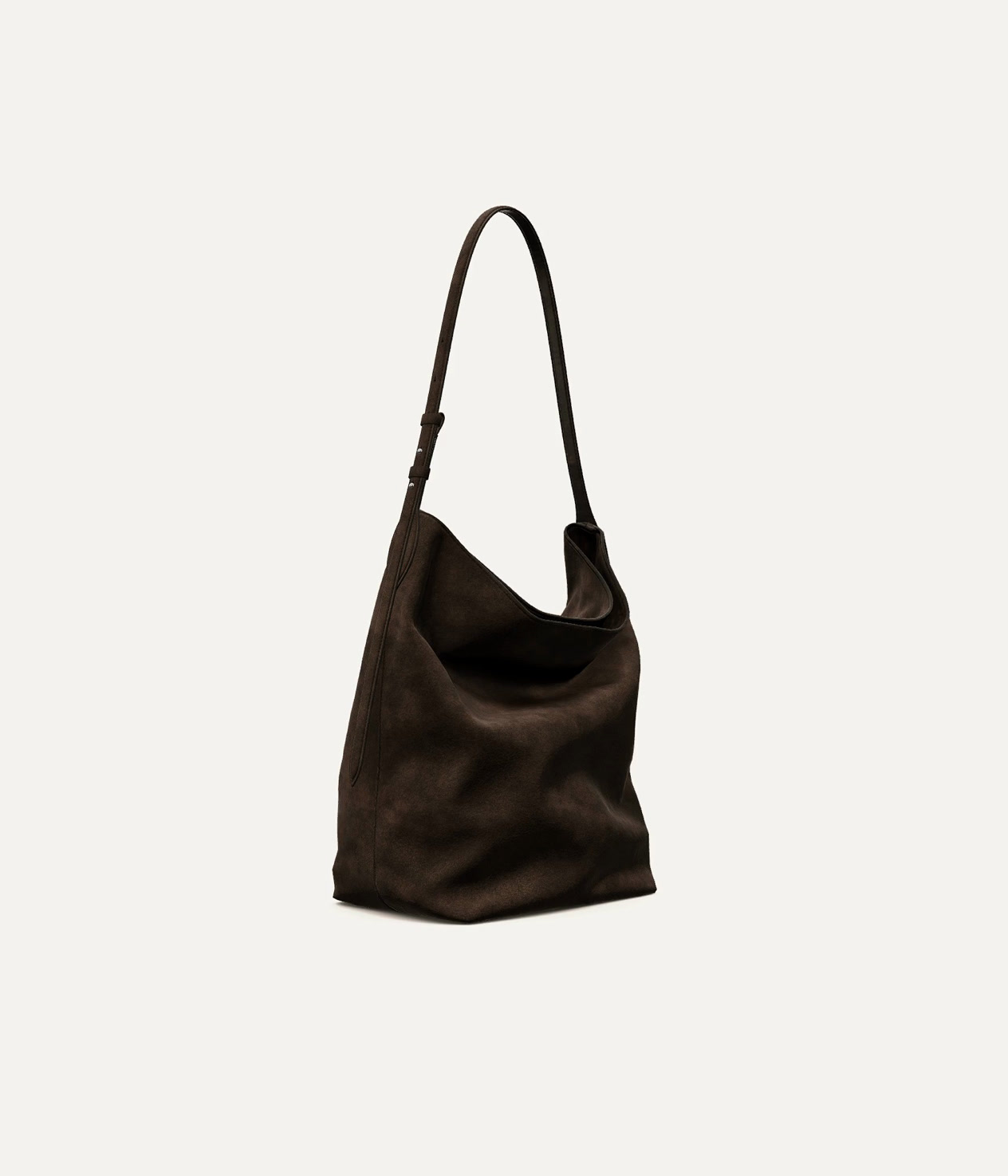 Split suede leather bucket bag