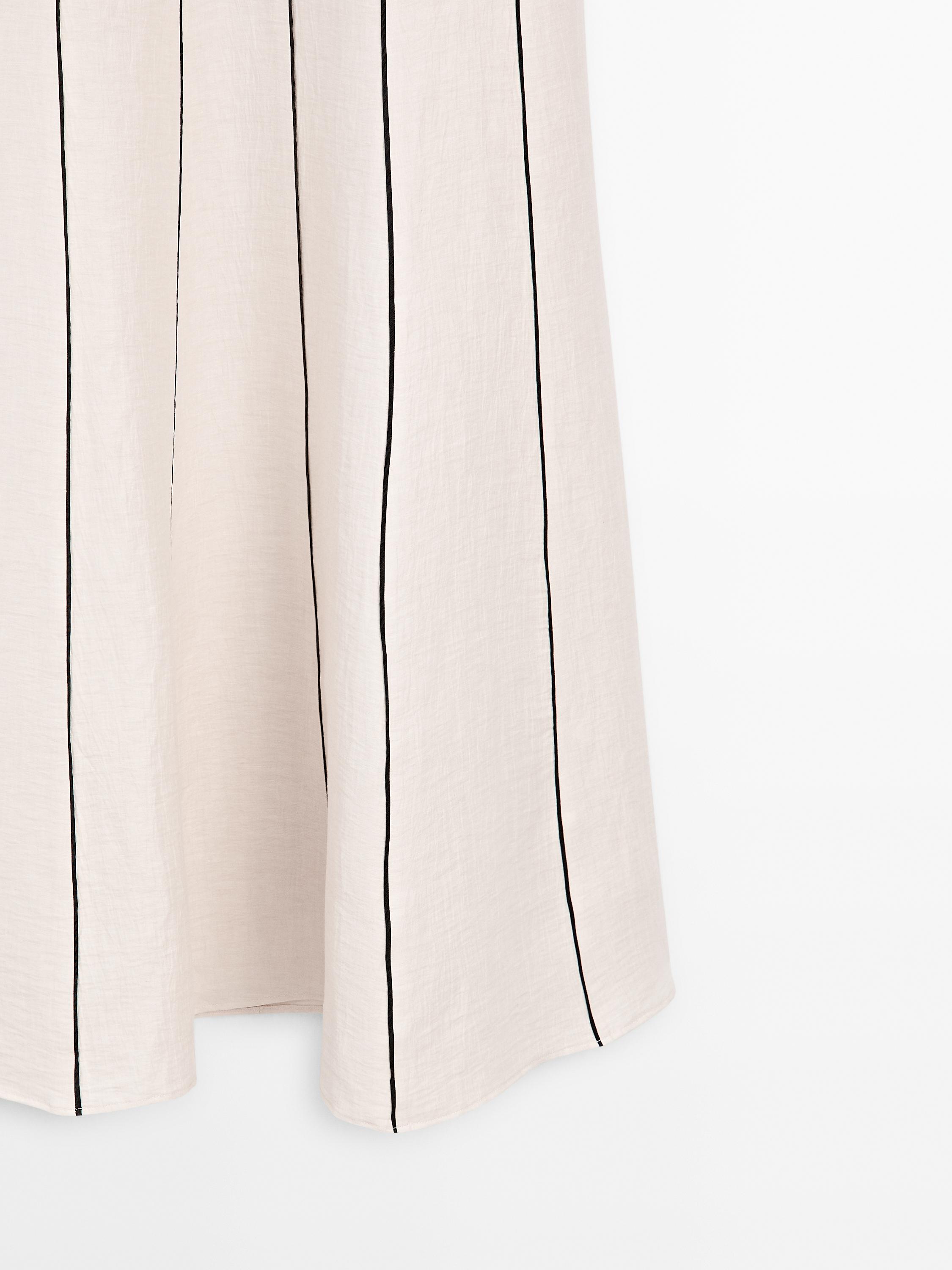 Robe à liserés contrastants en lin mélangé