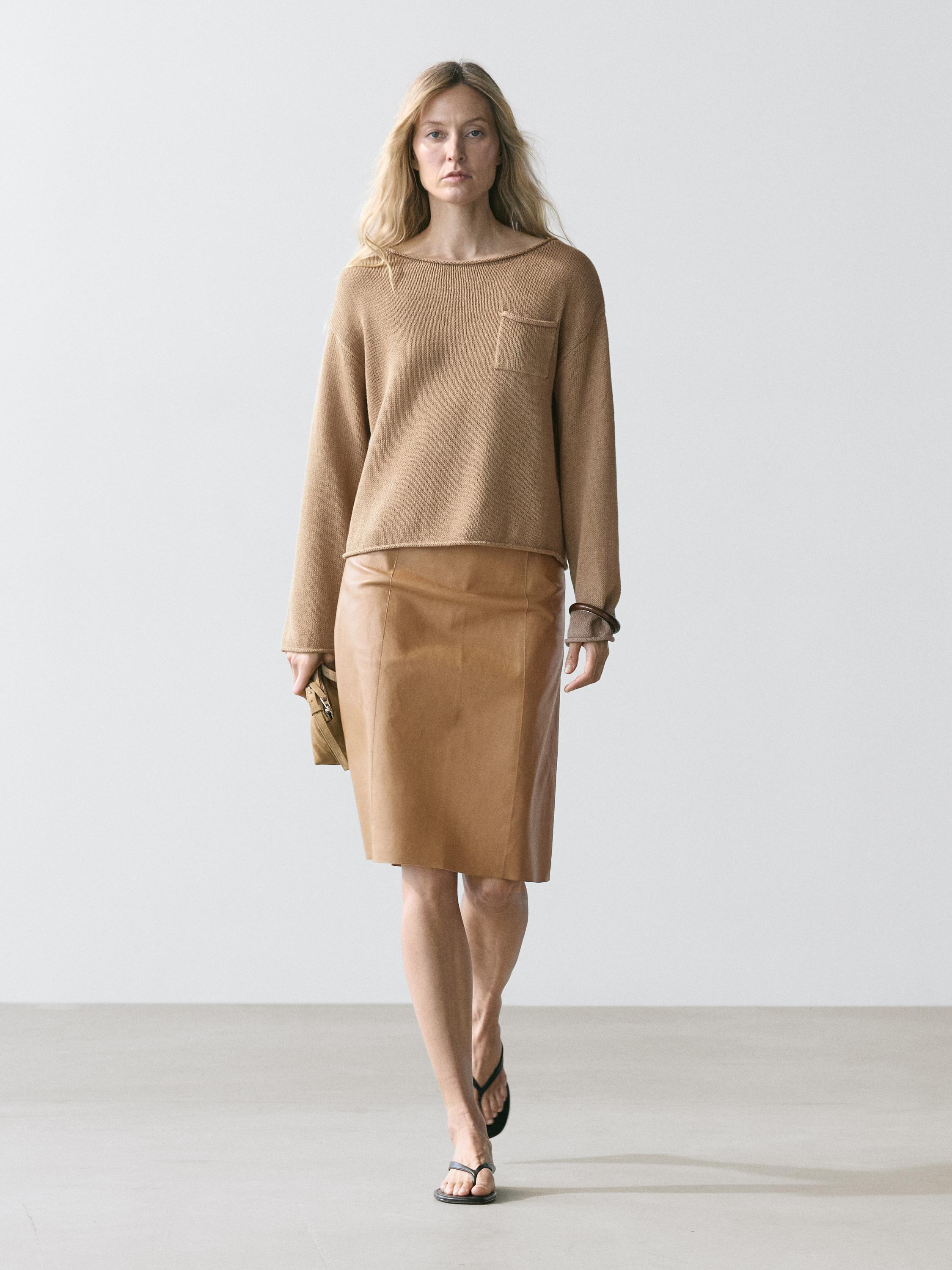 Jersey punto detalle bolsillo algodón lino