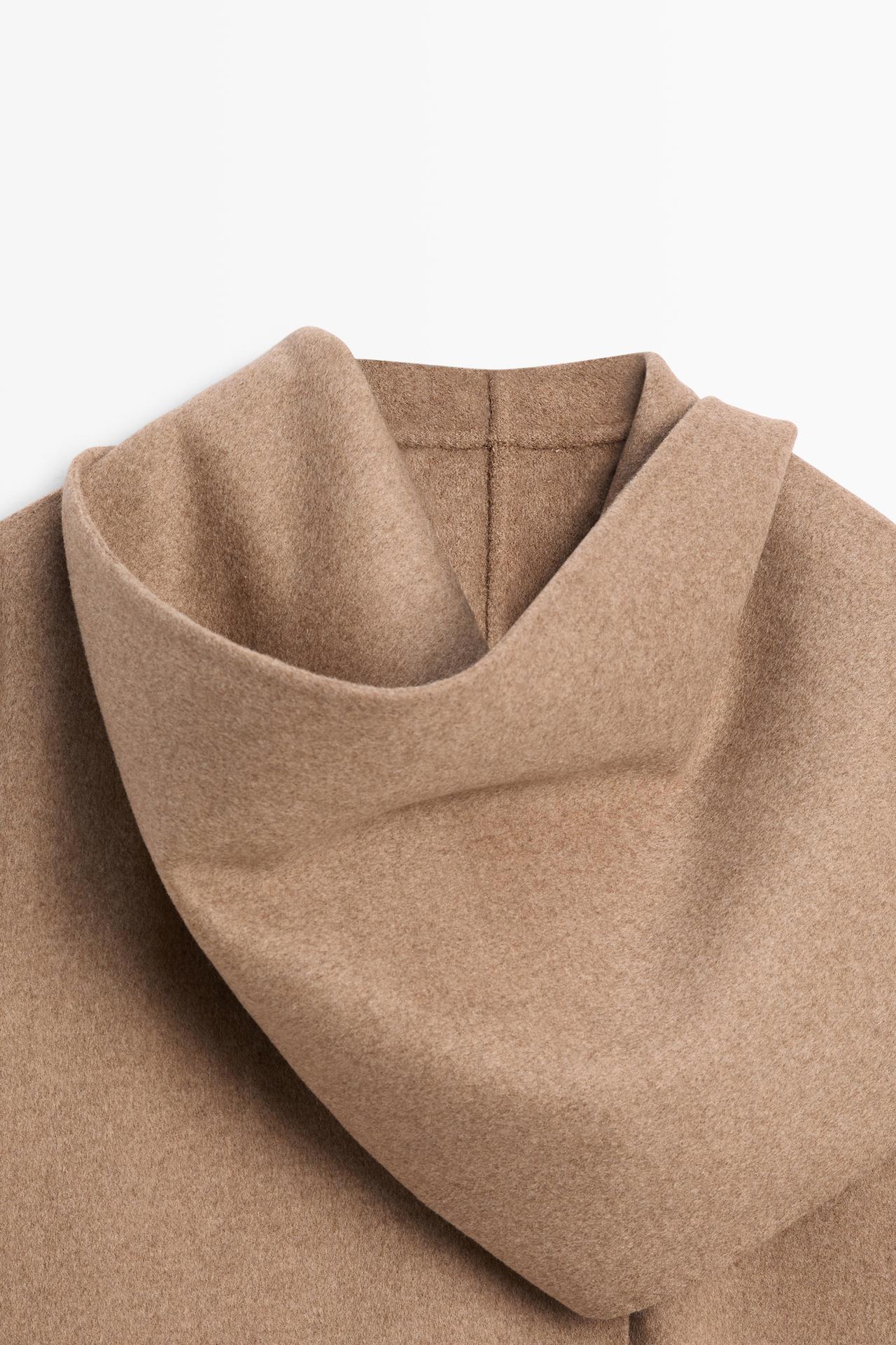 Short coat with scarf detail — MOLE BROWN