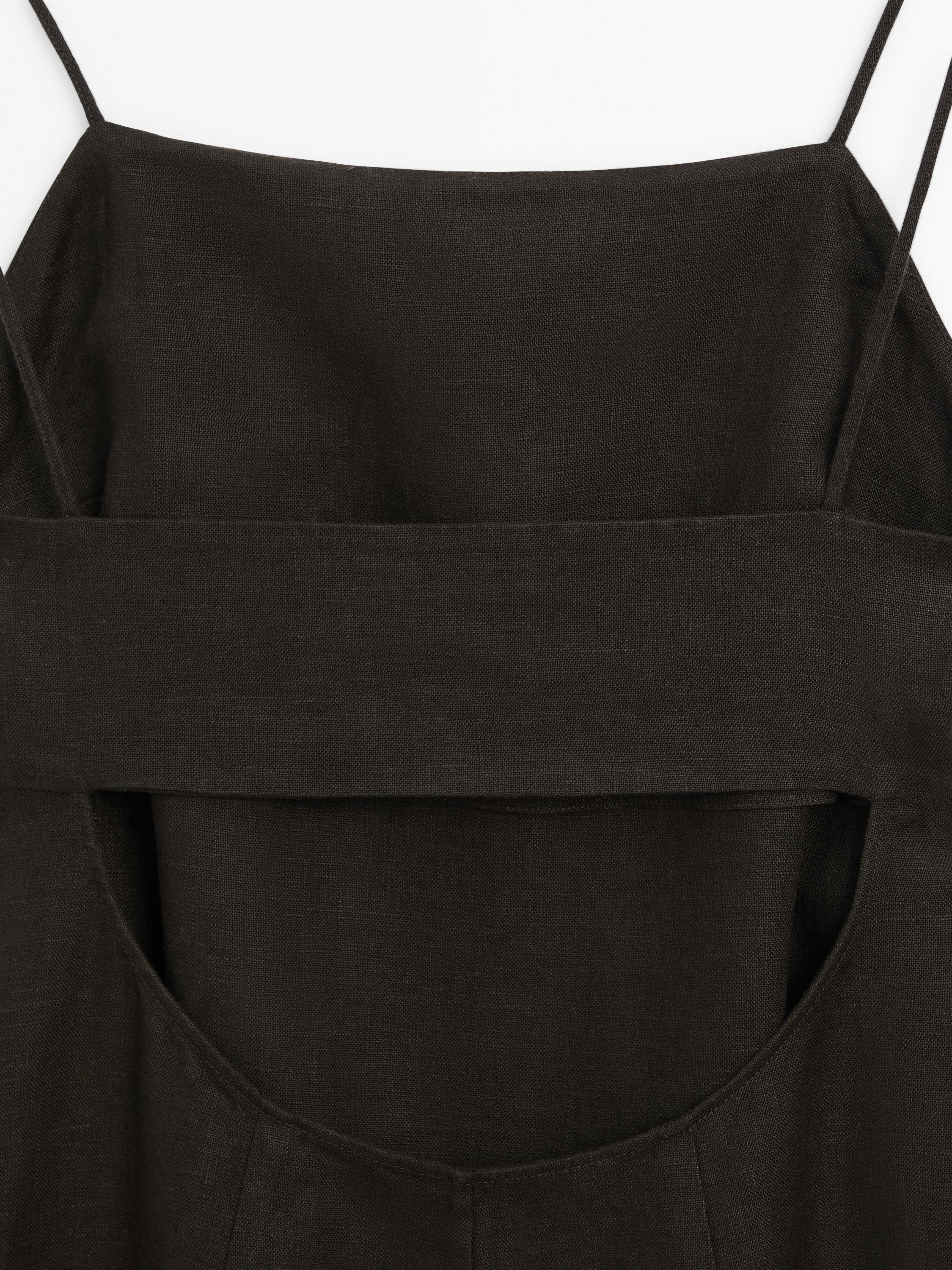 Robe midi en lin fendue