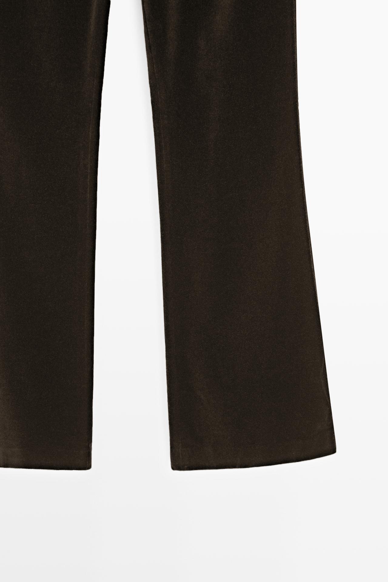 Velvet skinny flare fit pants — Chocolate